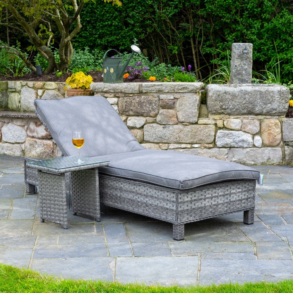 Bali - Sun Lounger & Table (Grey) - Rathwood Store