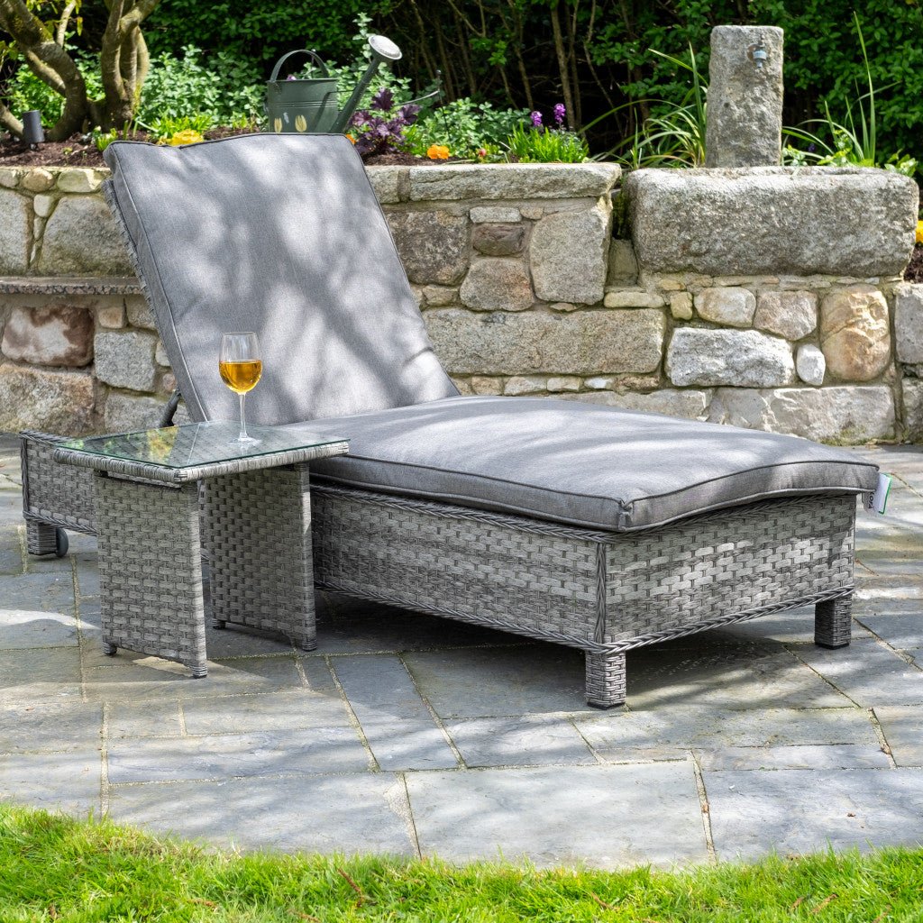 Bali - Sun Lounger & Table (Grey) - Rathwood Store