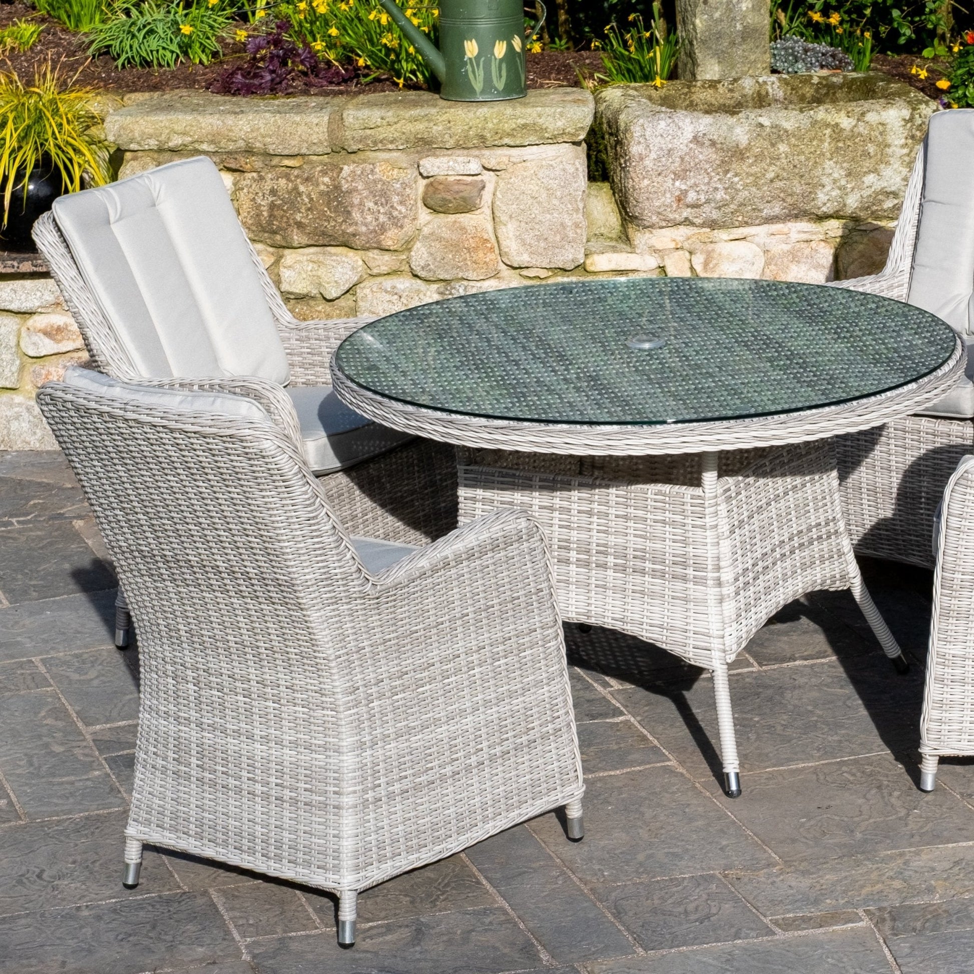 Barcelona - 4 Seater Round Set (Grey) - Rathwood Store
