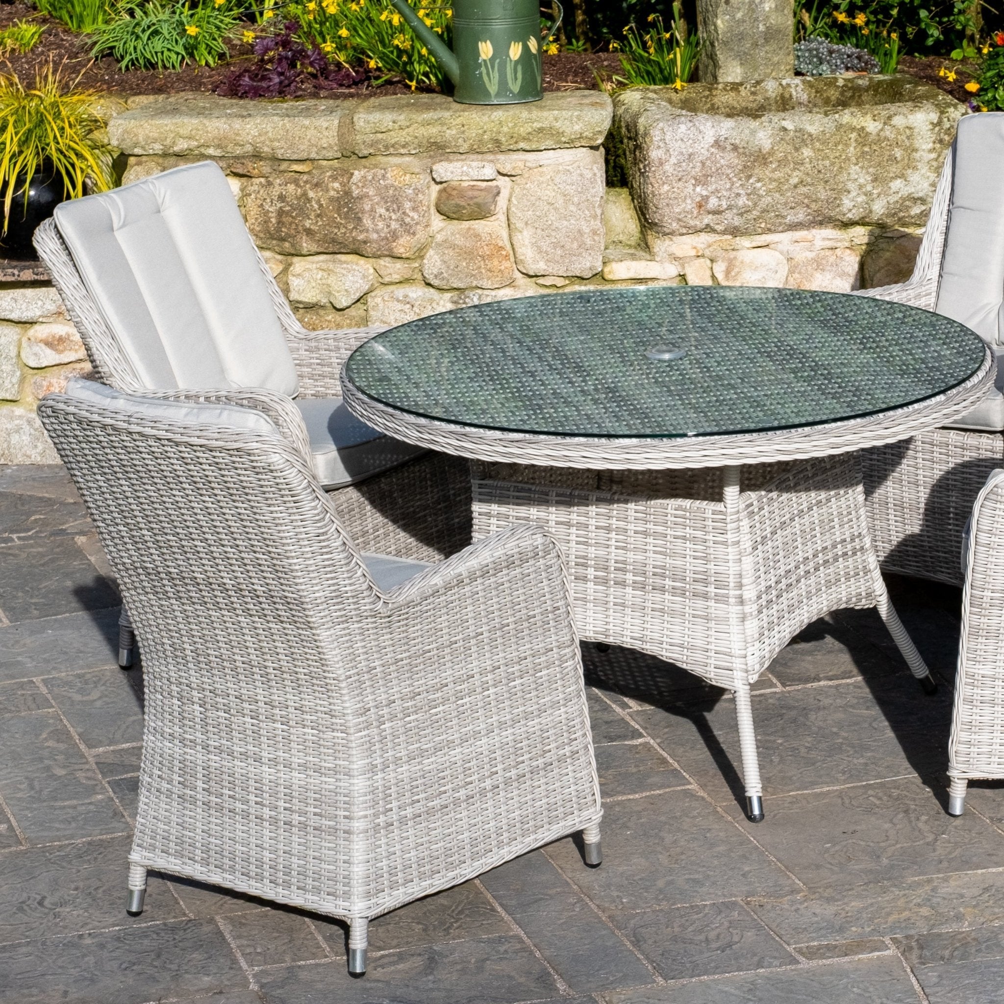 Barcelona - 4 Seater Round Set (Grey) - Rathwood Store
