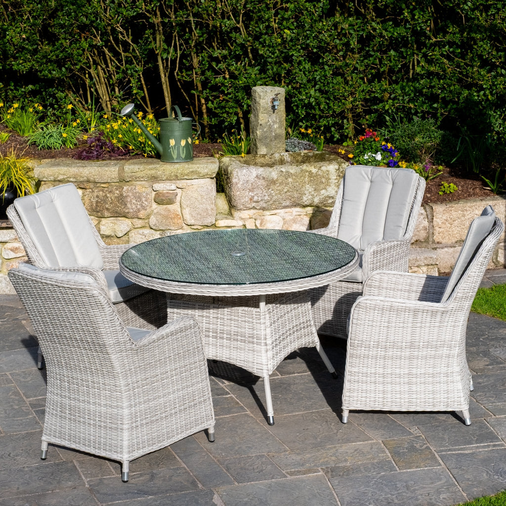 Barcelona - 4 Seater Round Set (Grey) - Rathwood Store