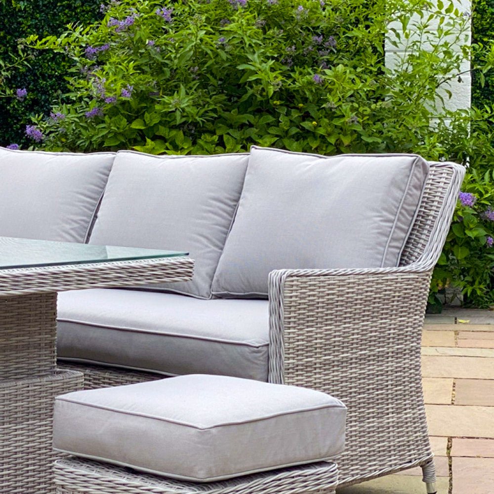 Barcelona - Corner Sofa Set with Rectangular Rising Table & Ice Bucket No Armchair (Grey) - Rathwood Store