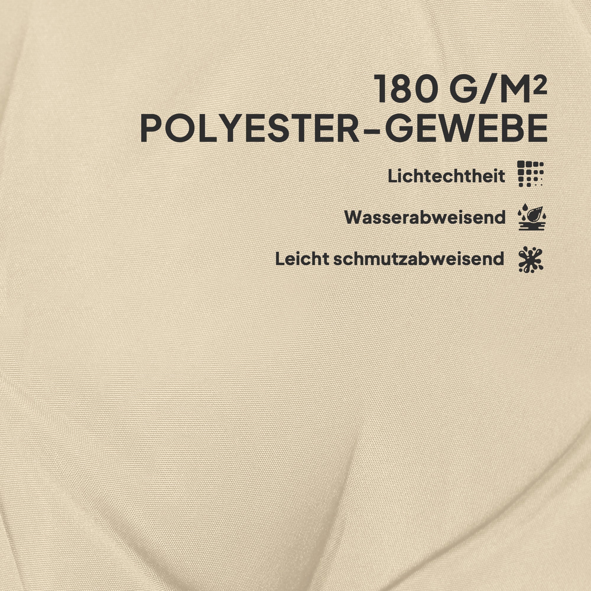 Sitzkissen, 4er-Set Stuhlkissen, Outdoor Indoor, Beige