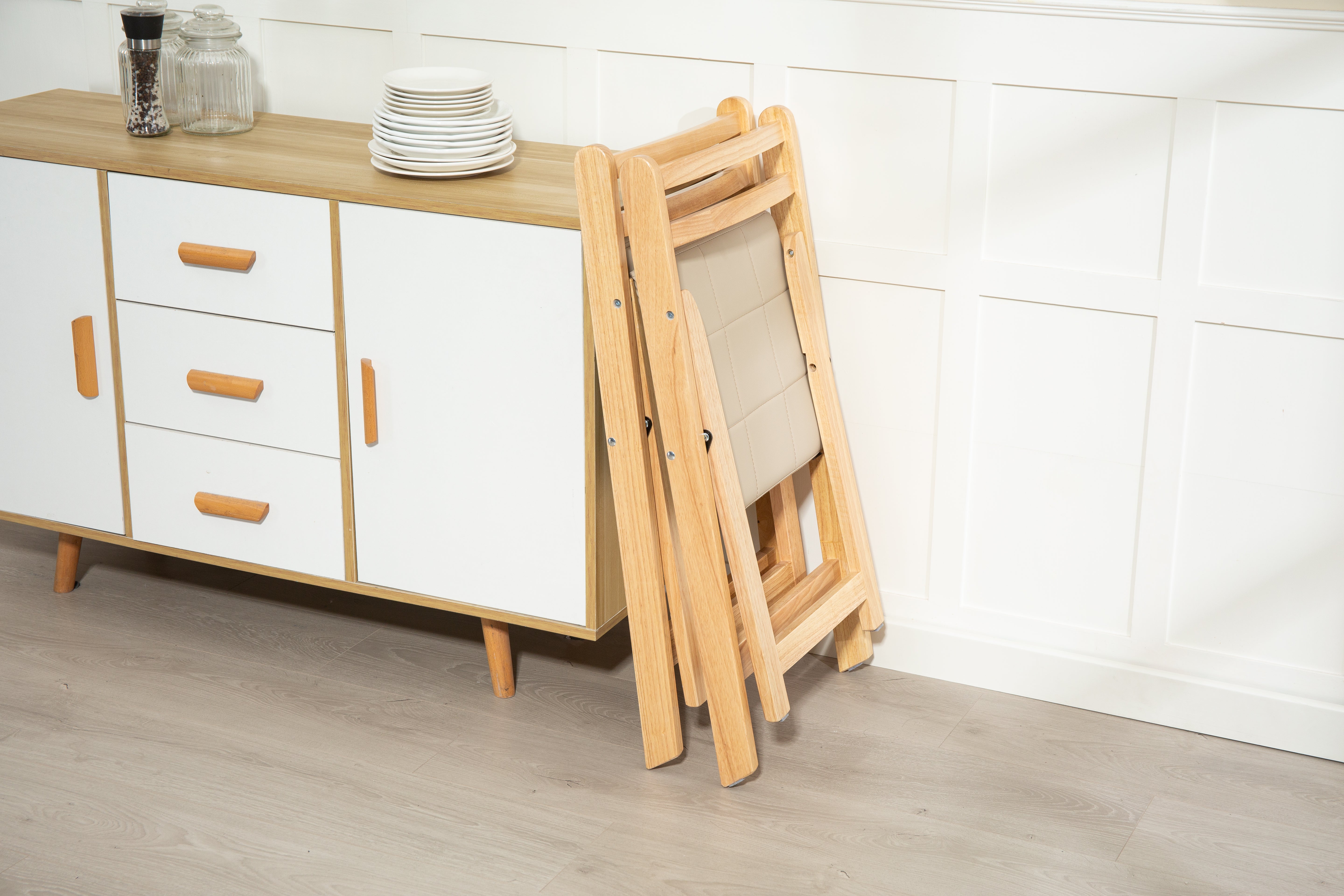 Folding Chair - Space-Saving Durable Design - Solid Wood