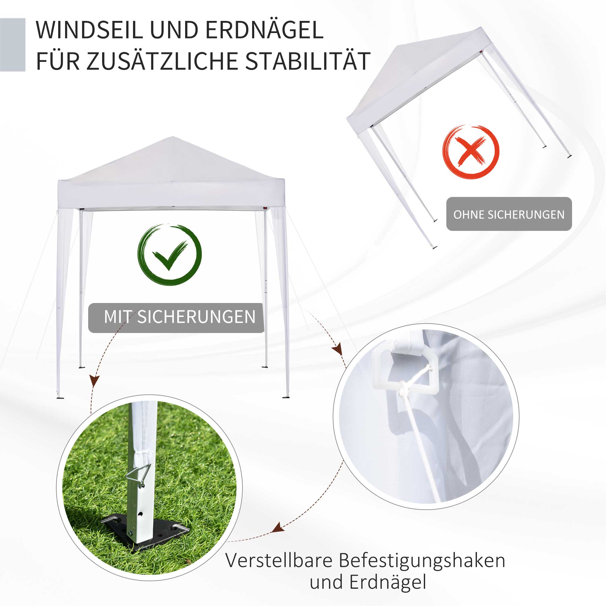 Tent Pegs & Guy Lines, Carrying Bag for Camping Accessories, Metal Oxford