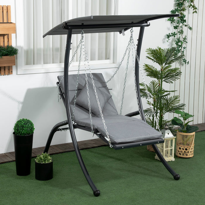 Hollywood Swing Garden Swing Cushions Adjustable Sunshade, Dark Grey