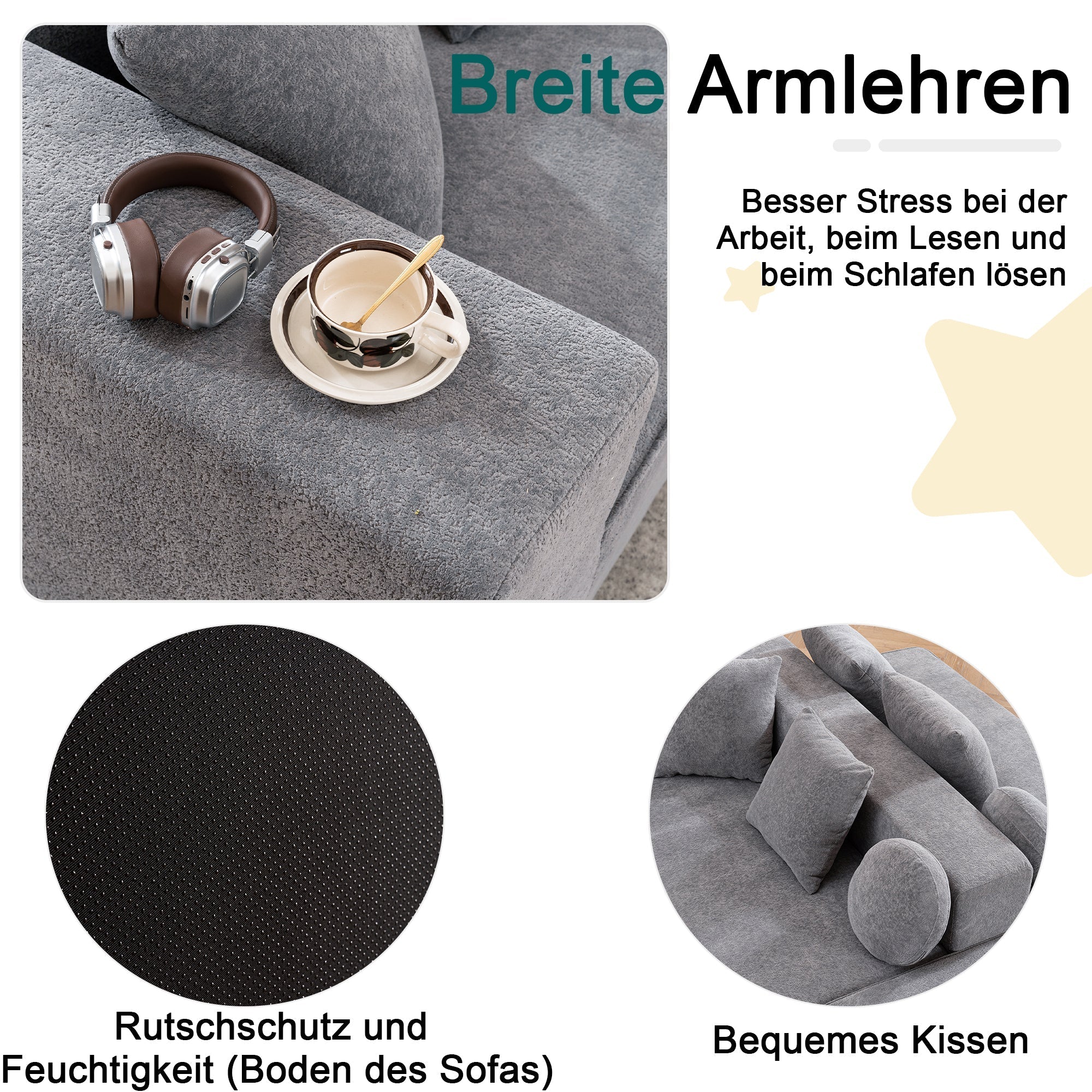 Modular Sofa Segmented Boneless No Assembly - Chenille Fabric