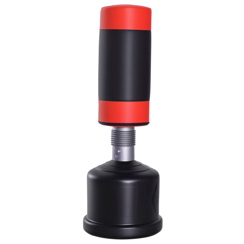 Freestanding Punching Bag, Height-Adjustable Spring Mechanism, Red