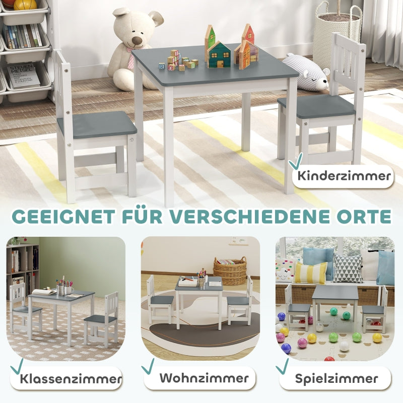 Children's Table Set 3-Piece 56x52x48 cm - Grey