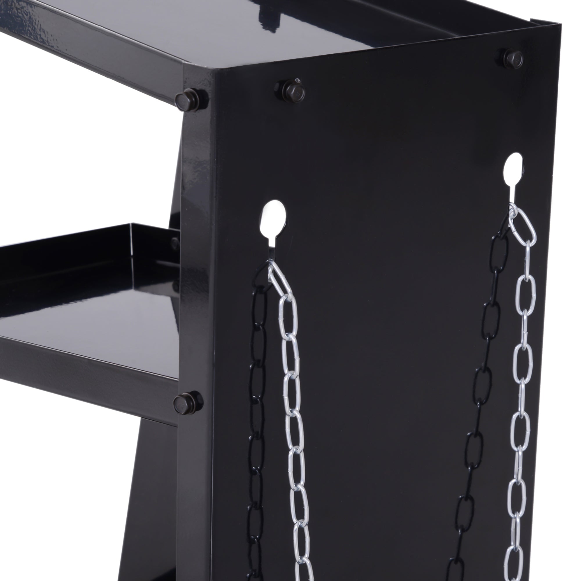 DURHAND Welding Cart, 3 Shelves, Safety Chain, Steel, Black