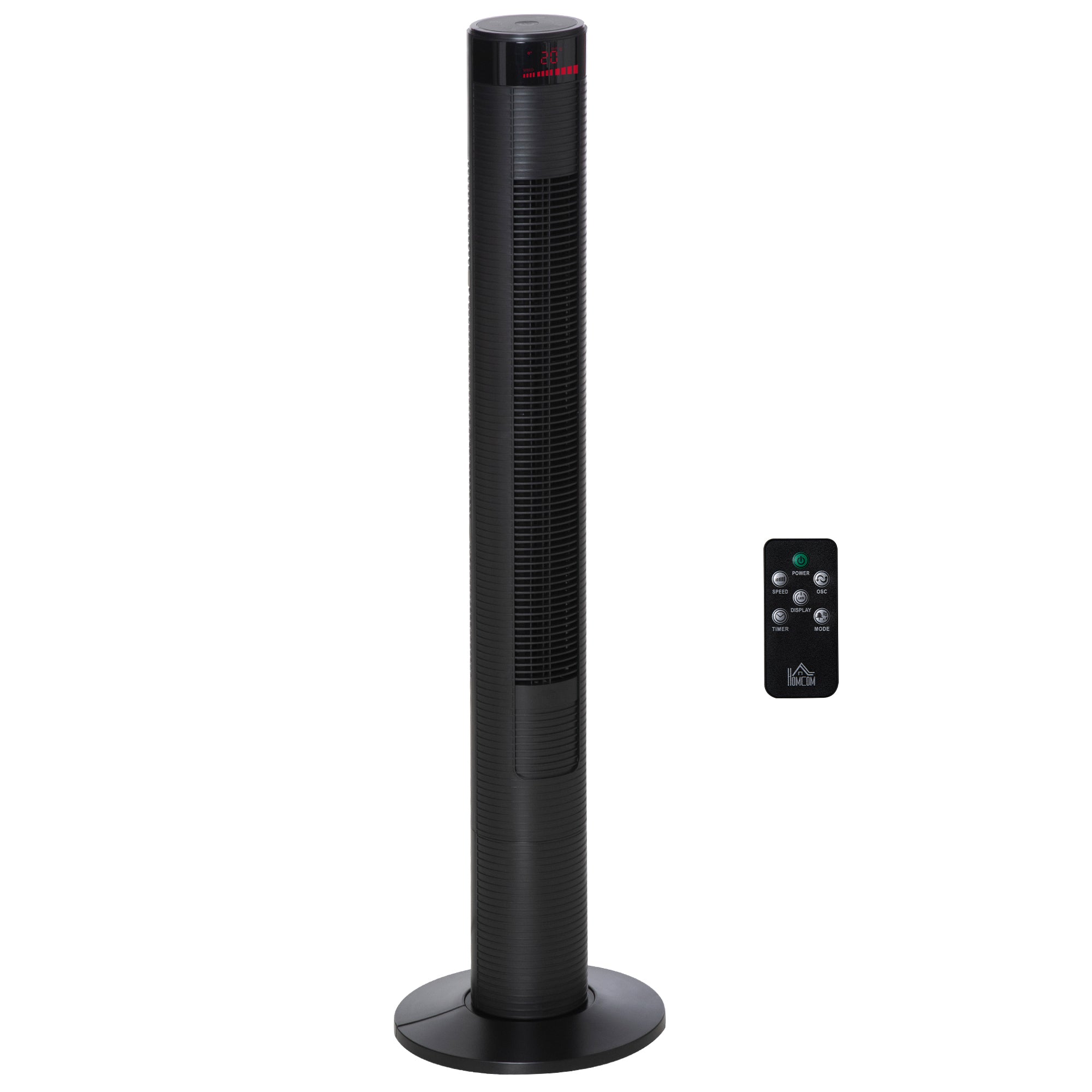 Tower Fan, 45W 70° Oscillation 12H Timer 3 Quiet Speeds, Black