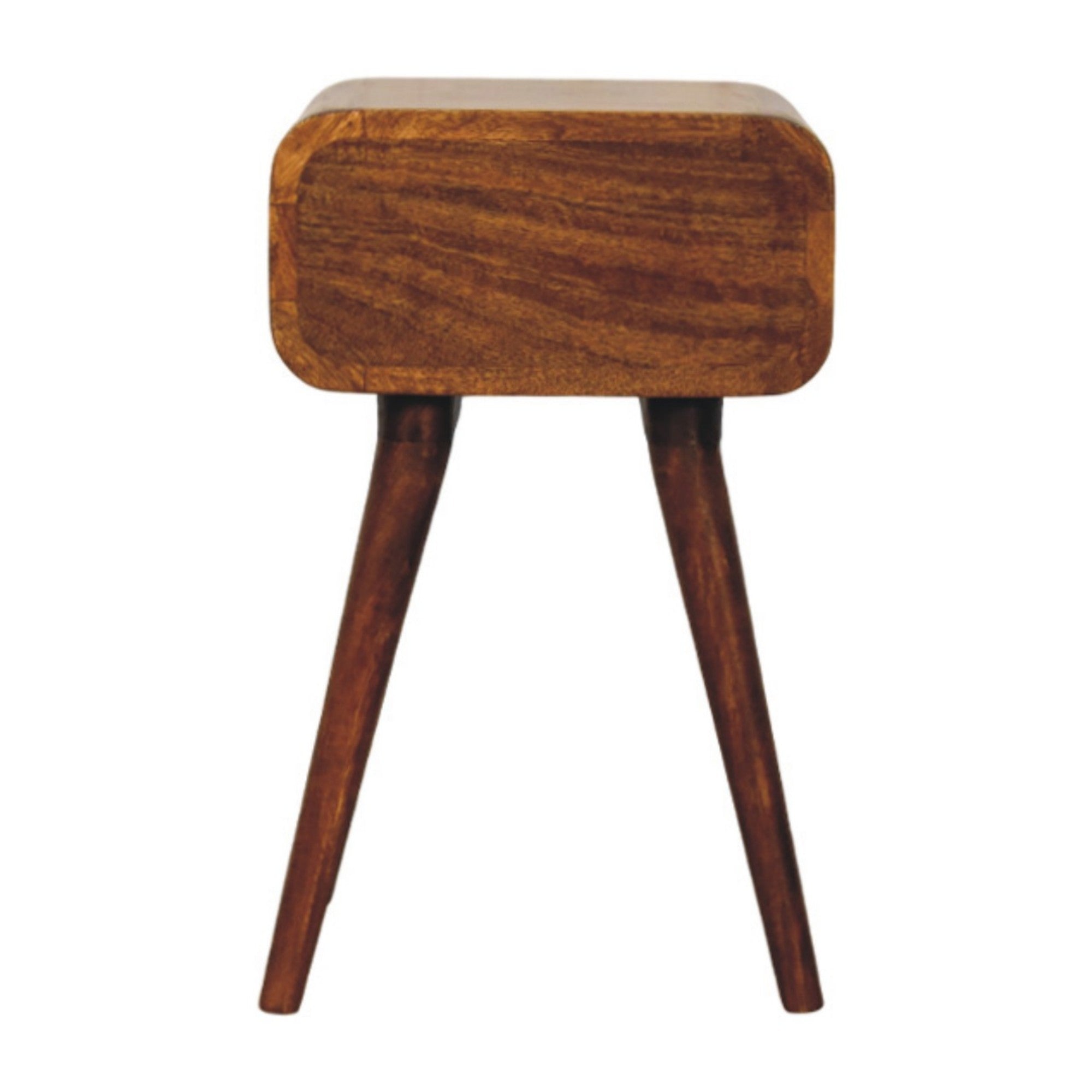 Avora Mini Nightstand, 1 Drawer, Solid Wood, Dark Brown