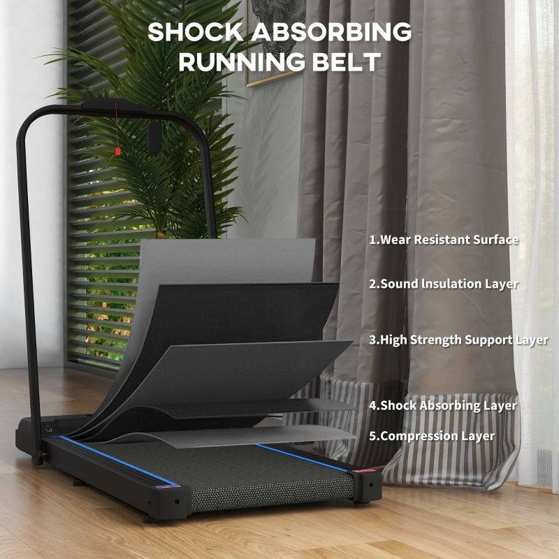 SPORTNOW Walking Pad, 2.5HP 1-6km/h Folding Treadmill with Remote Control and LED Display, Blue