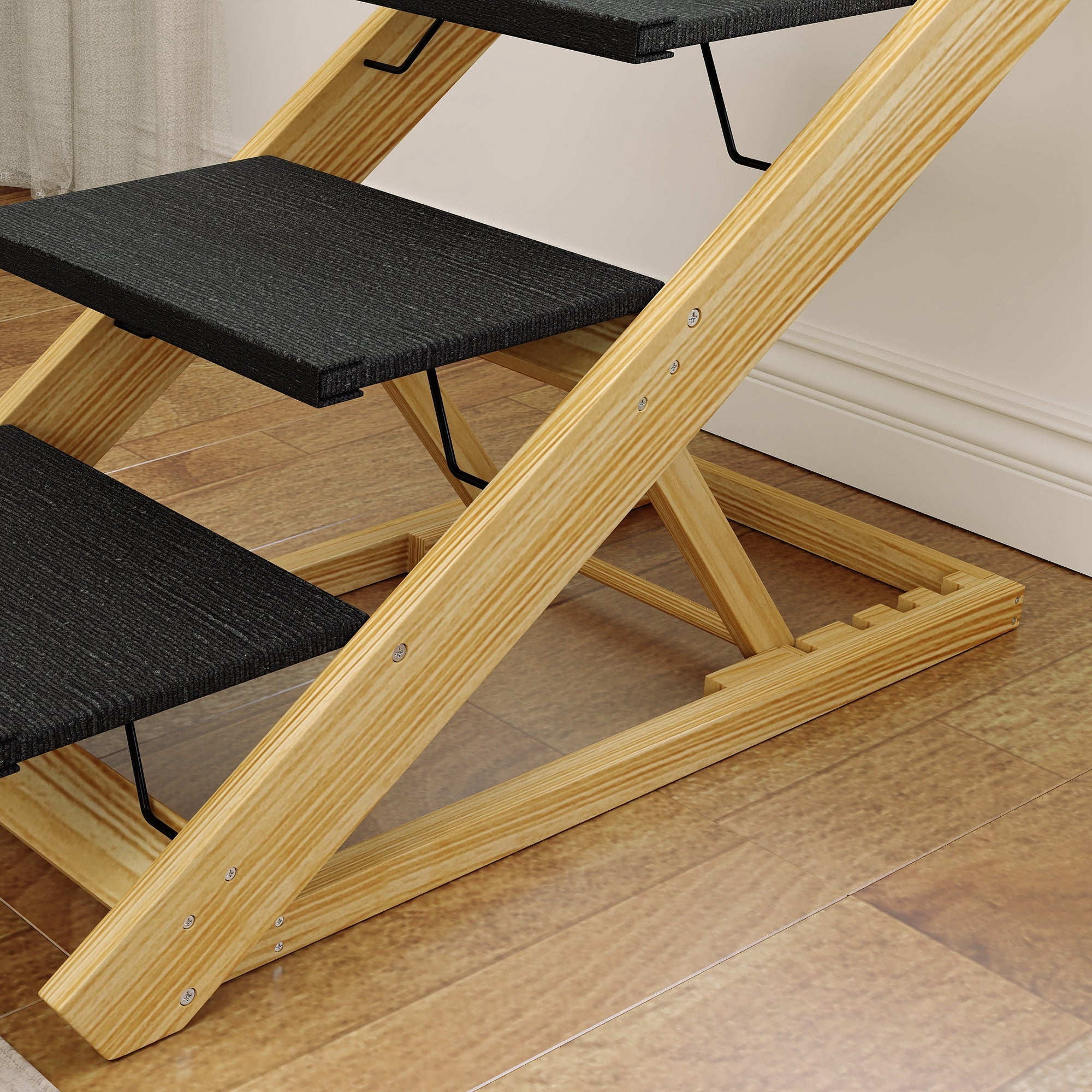 Dog Stairs & Ramp 2-in-1 Foldable 4-Step Height Adjustable Non-Slip