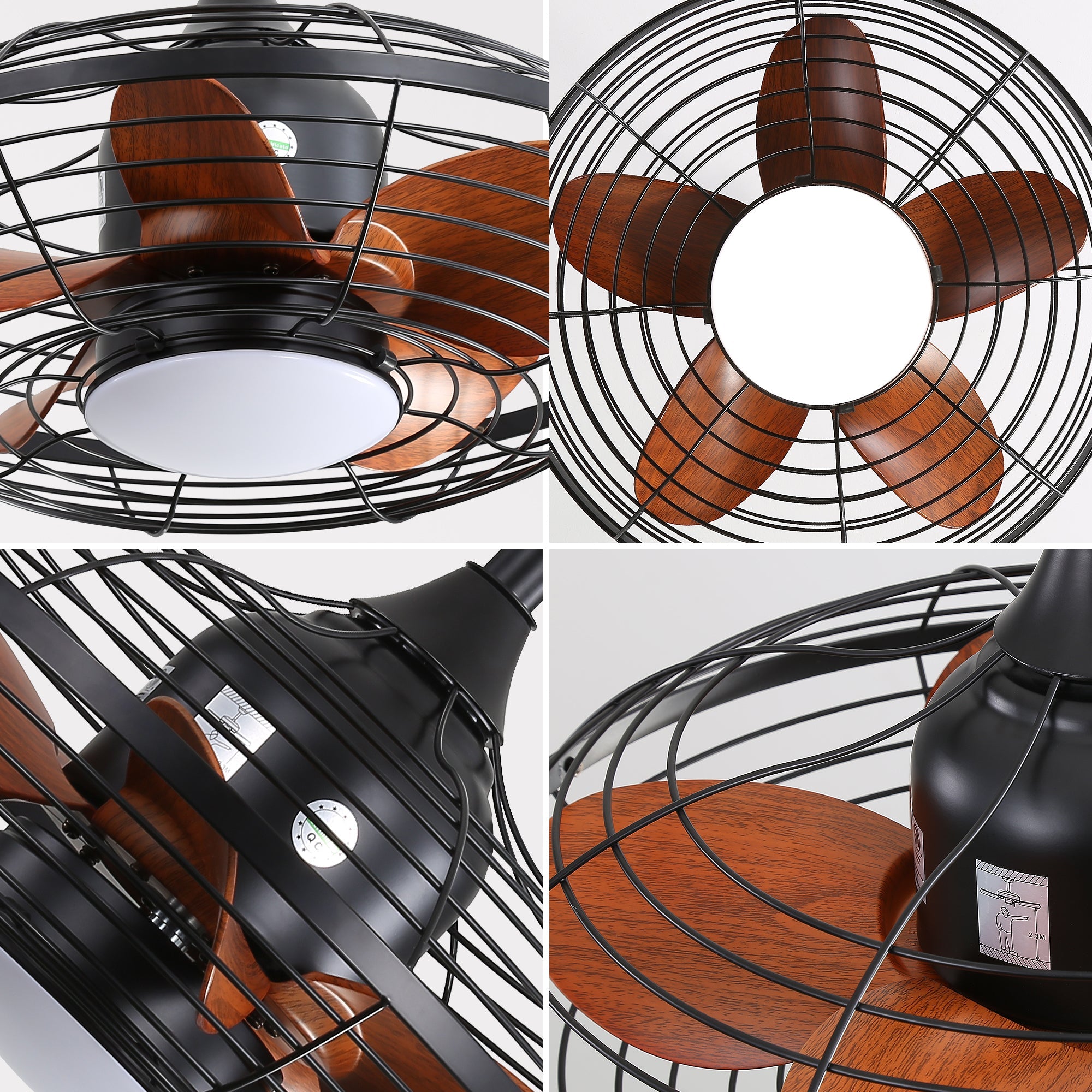 20-inch Ceiling Fan, 18W LED 3-Color, 5 Blade, DC Motor, ABS