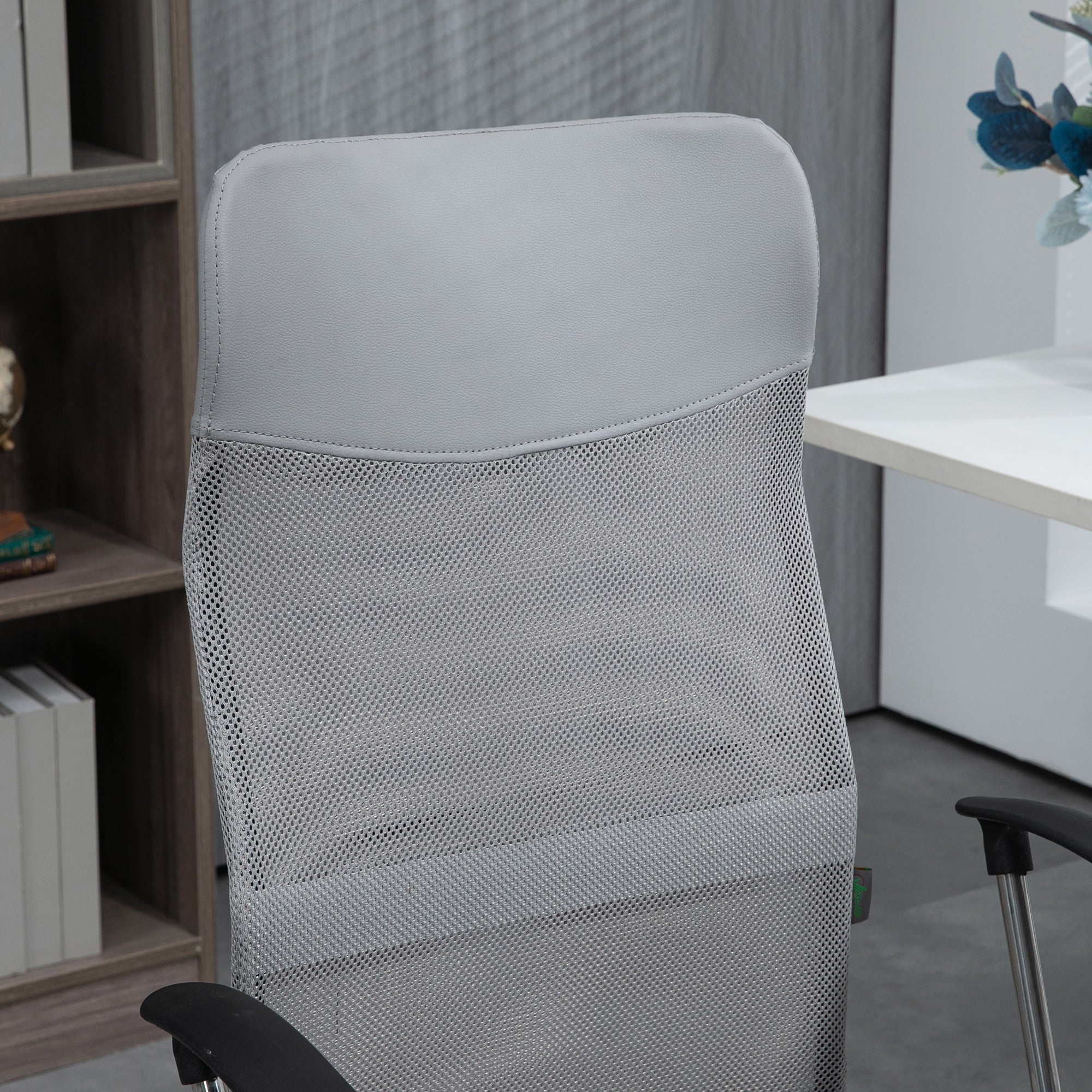 Ergonomic Office Chair Adjustable Height Tilt Mesh Light Grey