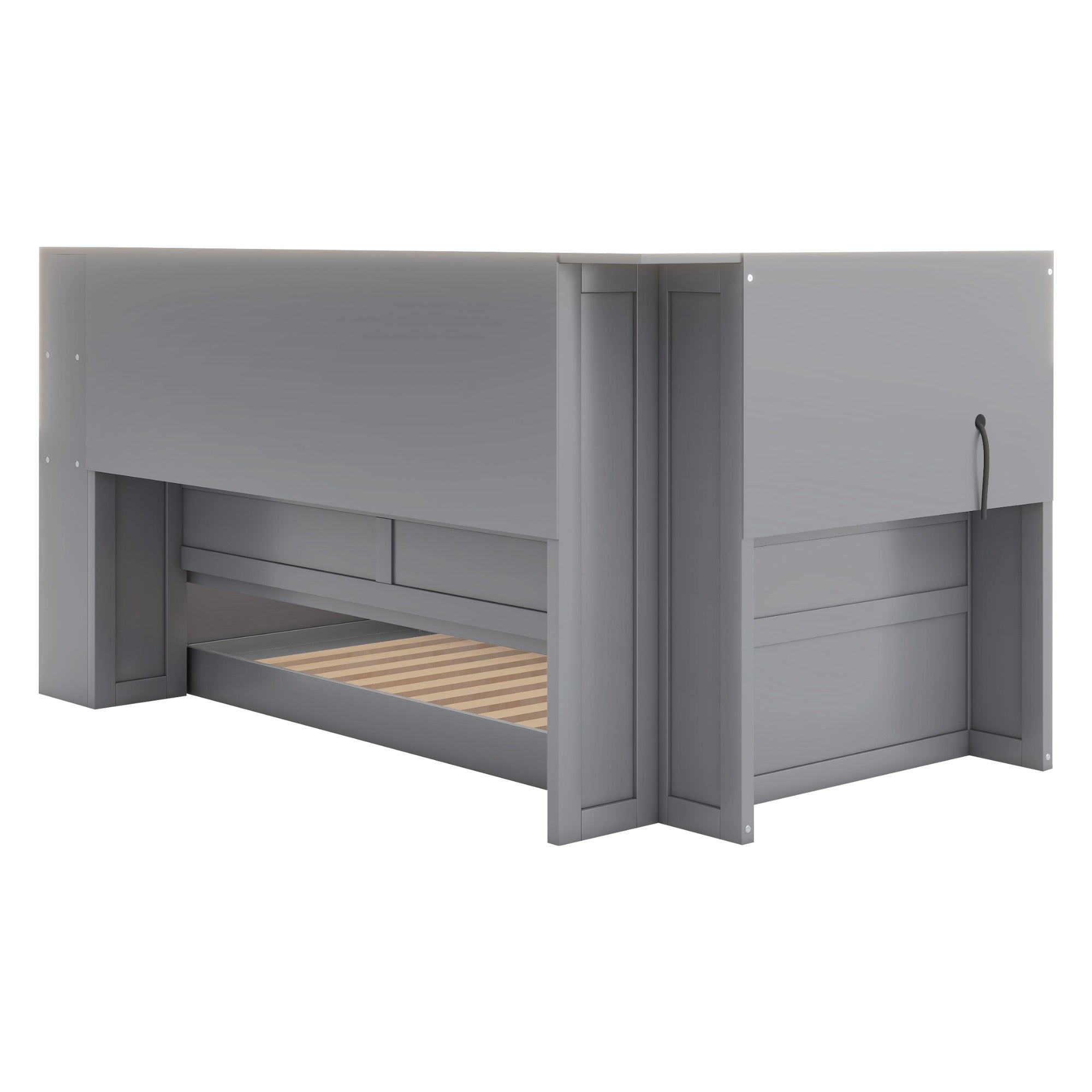 Daybed Sofa Bed 90x200cm Pull-out Storage USB Port - Grey Chipboard