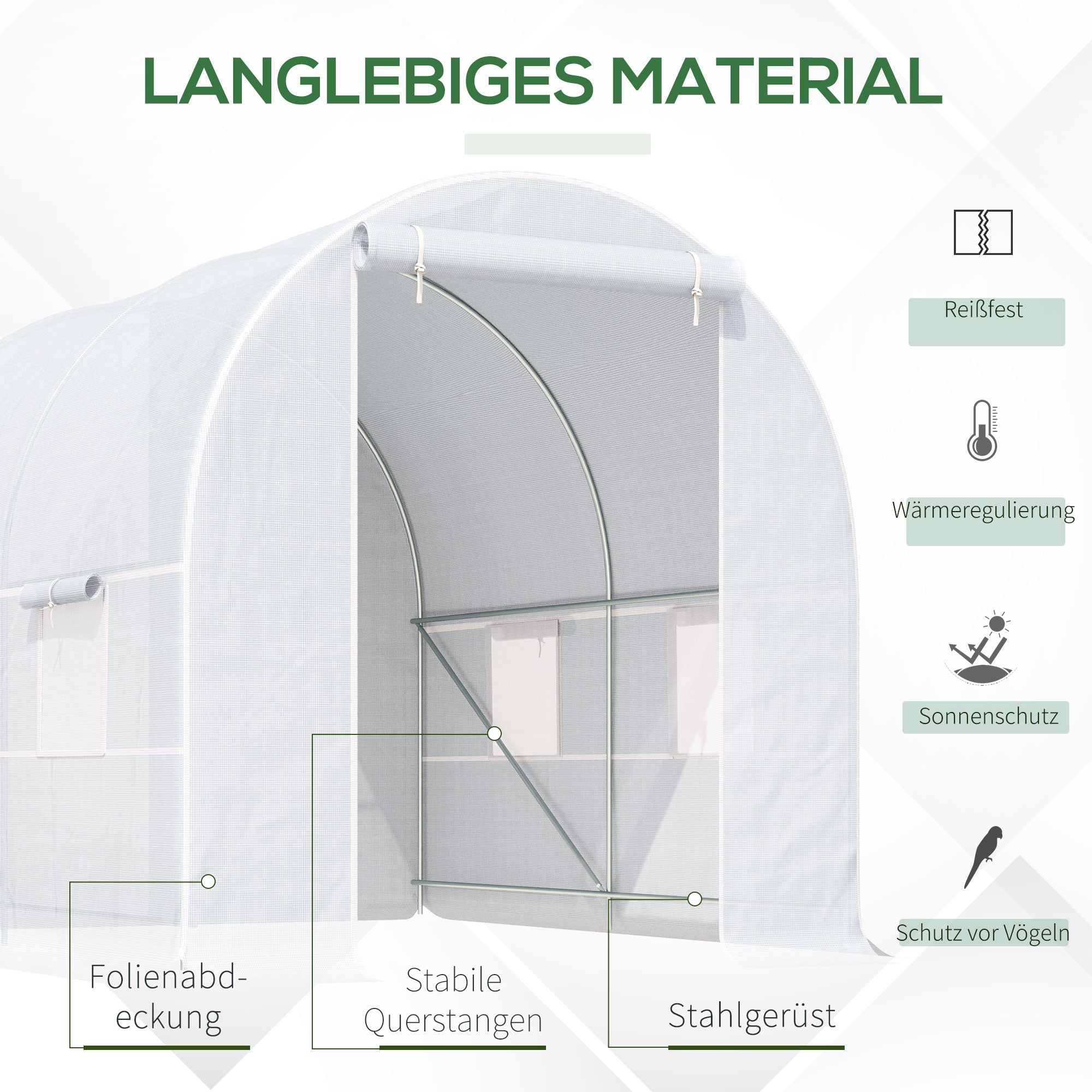 Foil Greenhouse, Hothouse Plant House 245x200x200 cm, Foil Material