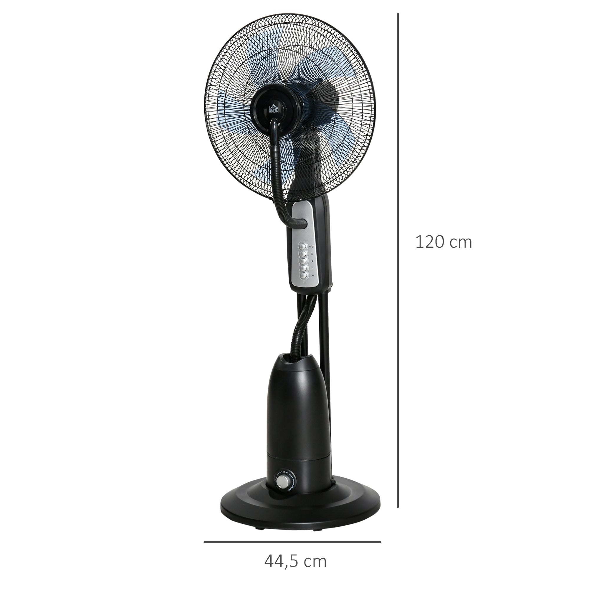 Pedestal Fan 2.8L Water Atomizer Mist Function 120cm Height, Metal
