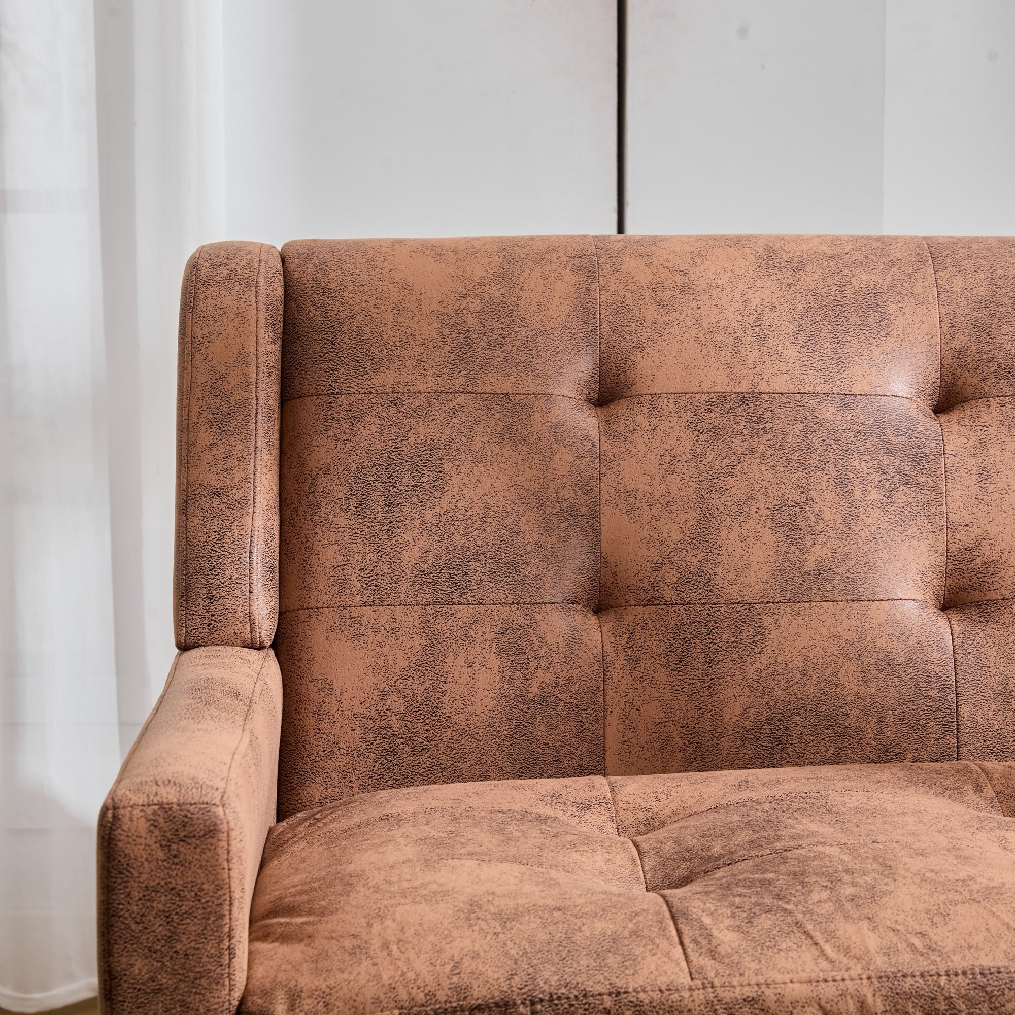 2-Seater Linen Bench with Button Tufting and Solid Wood Legs, Premium Linen