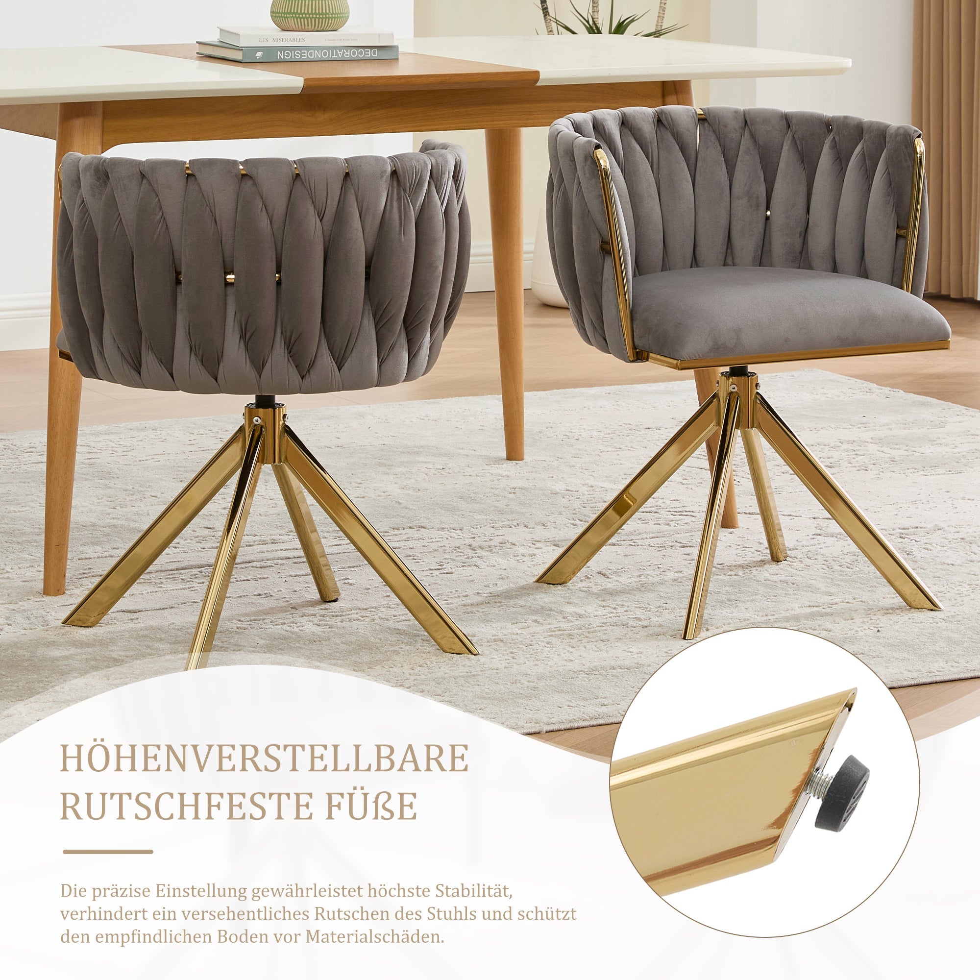 Velour Armchair, Swivel, Ergonomic, Heavy-Duty Metal Frame