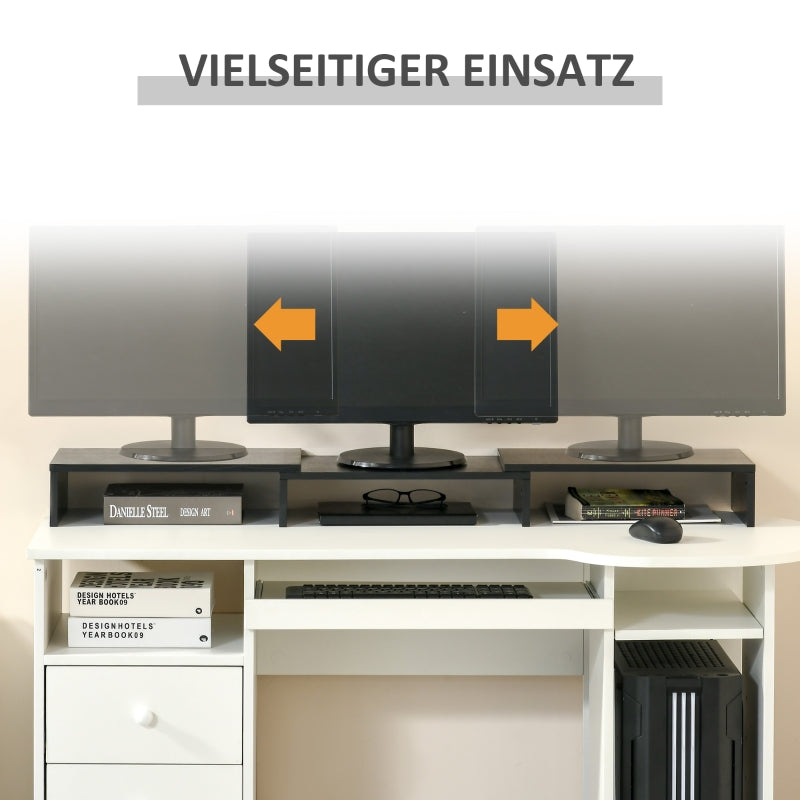Vinsetto Monitor Stand, Dual Screen Riser Adjustable, Black