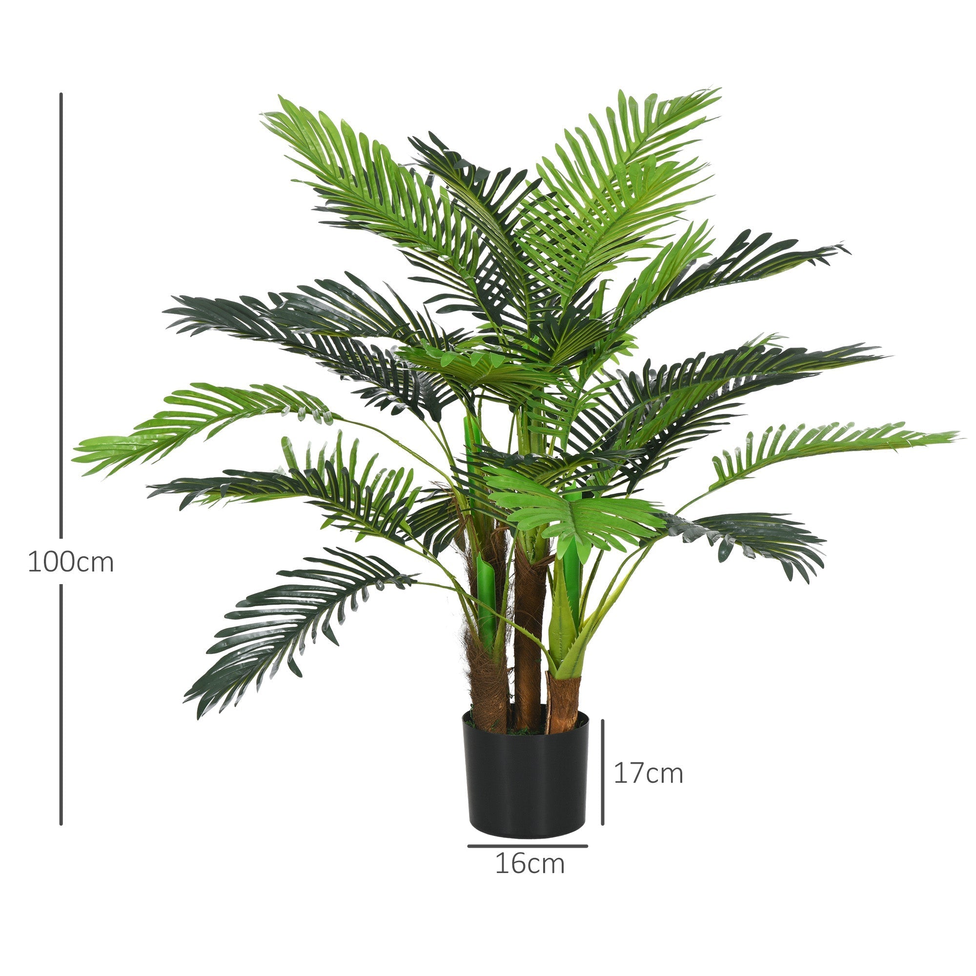 Artificial Palm Tree 100cm 27 Branches Indoor Outdoor Green
