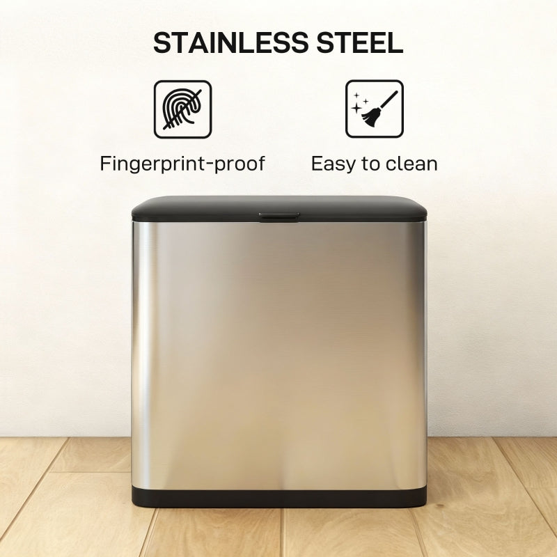 8L Hanging Kitchen Bin with Lid and Removable Inner Bucket, Stainless Steel