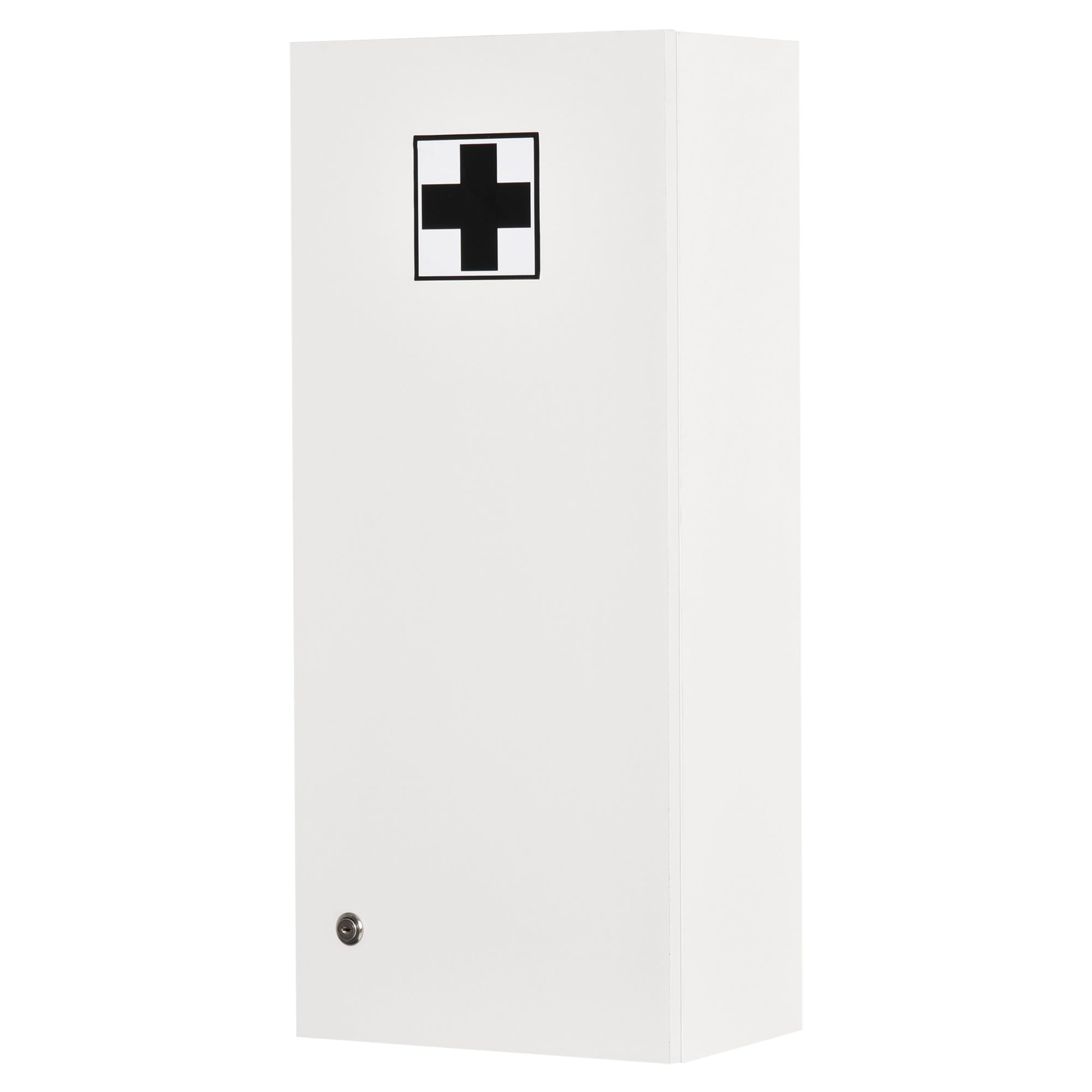 Kleankin Medicine Cabinet Wall Lockable Adjustable First Aid, Silver
