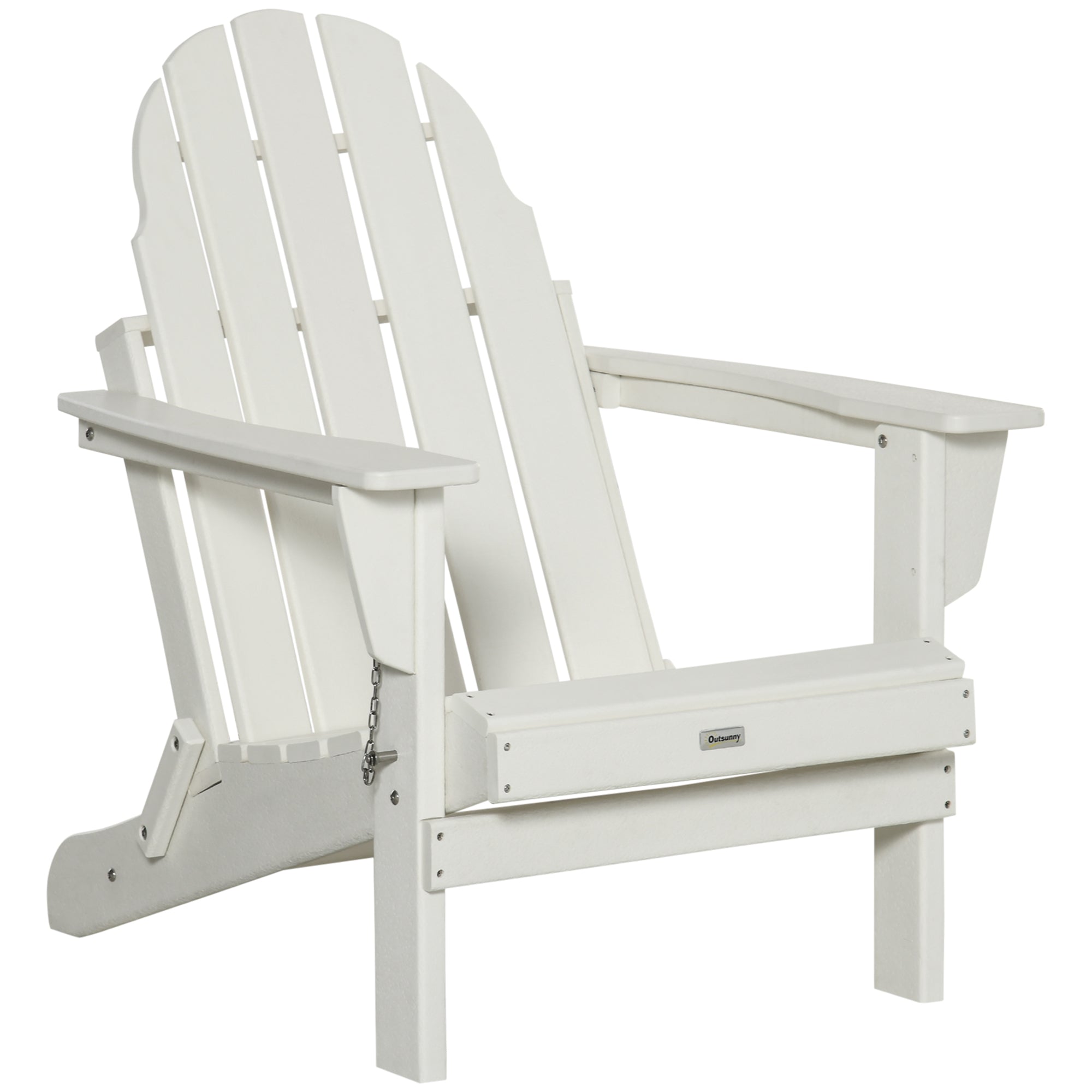 Adirondack Garden Chair, Foldable 75x87x93cm Armchair, White