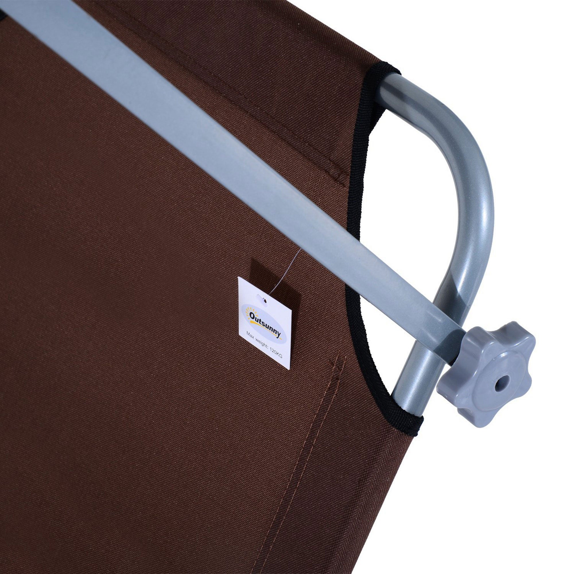 sun lounger foldable with sun protection, brown