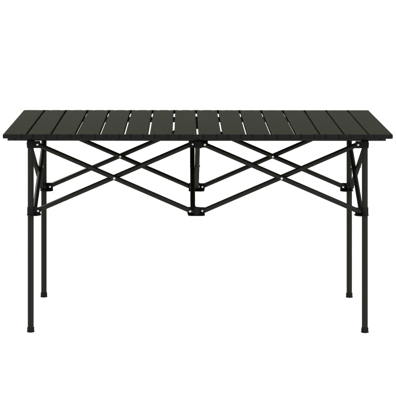 camping table folding roll-up 2-person aluminum black