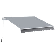 Gelenkarmmarkise, 3,95 x 2,45 m, Handkurbel, Polyester, Grau/Weiß