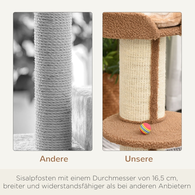 Katzenbaum, 91 cm Sisalstämme, Plattform, Hellbraun