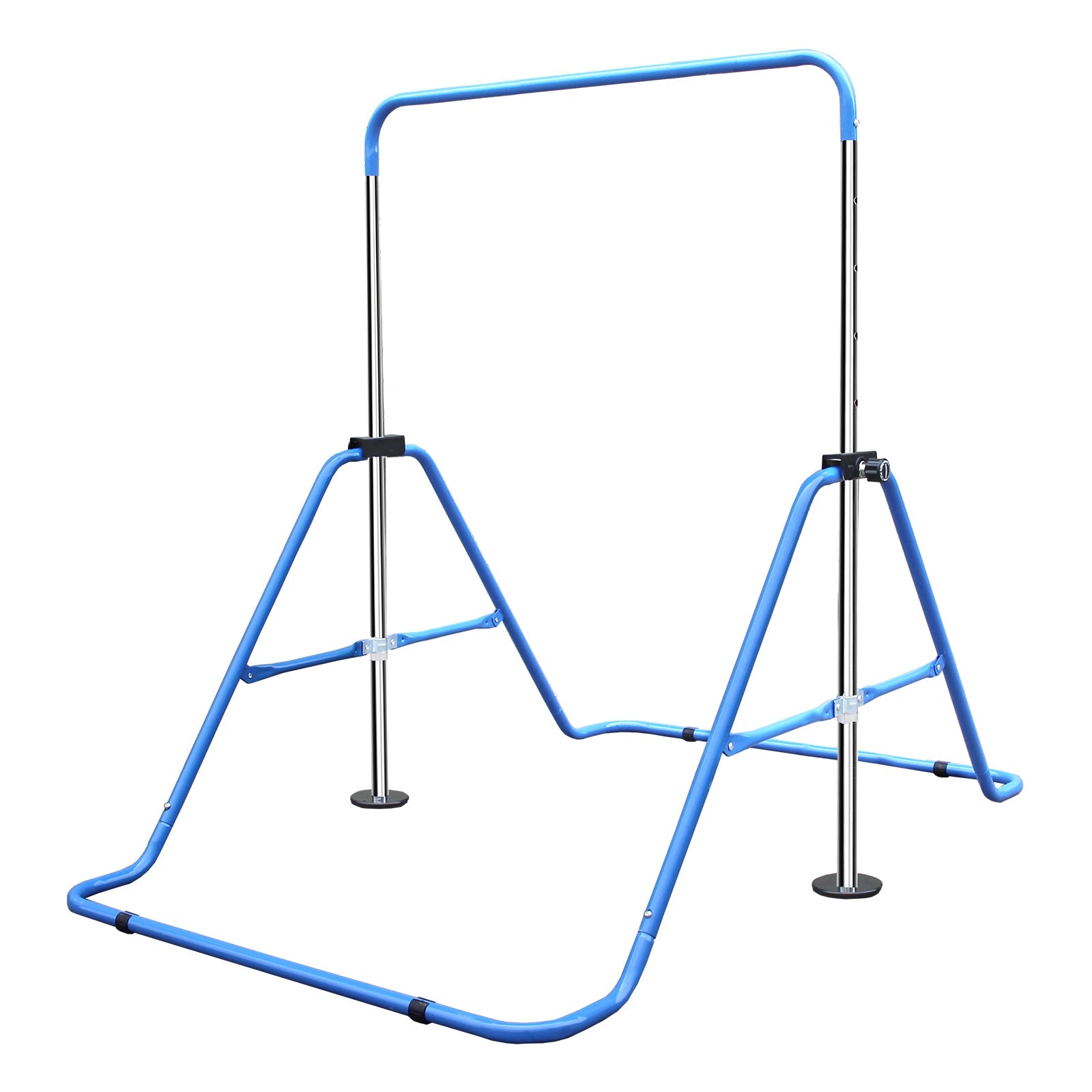 Expandable Gymnastics Bar, Height Adjustable Folding Junior Training, Blue