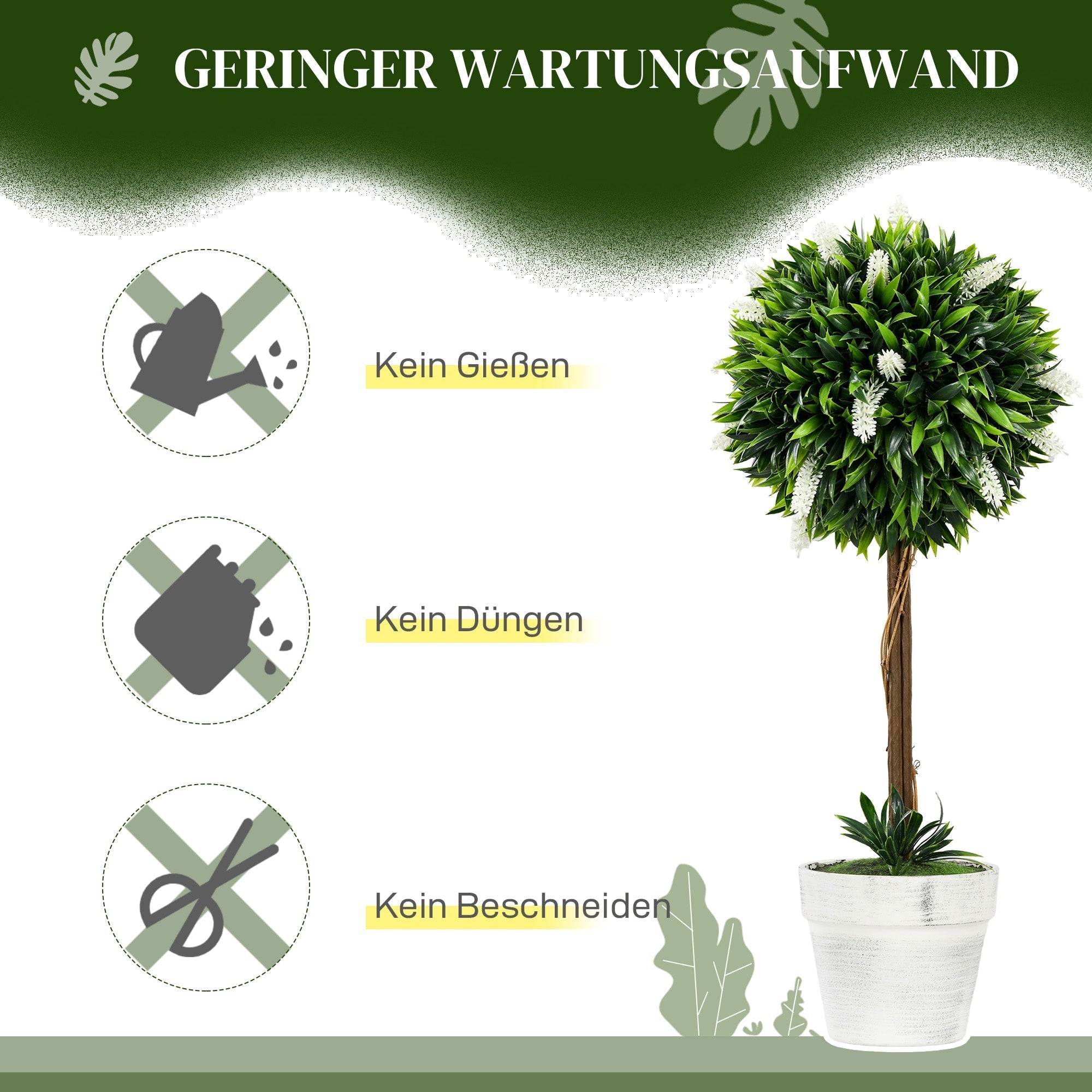 Artificial Lavender Plants, Set of 2, 60 cm, Plastic