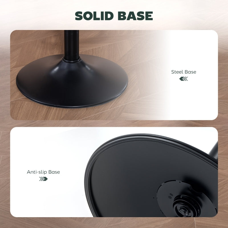 Set of Two Bar Stools Adjustable Height 360° Swivel Faux Leather Dark Green