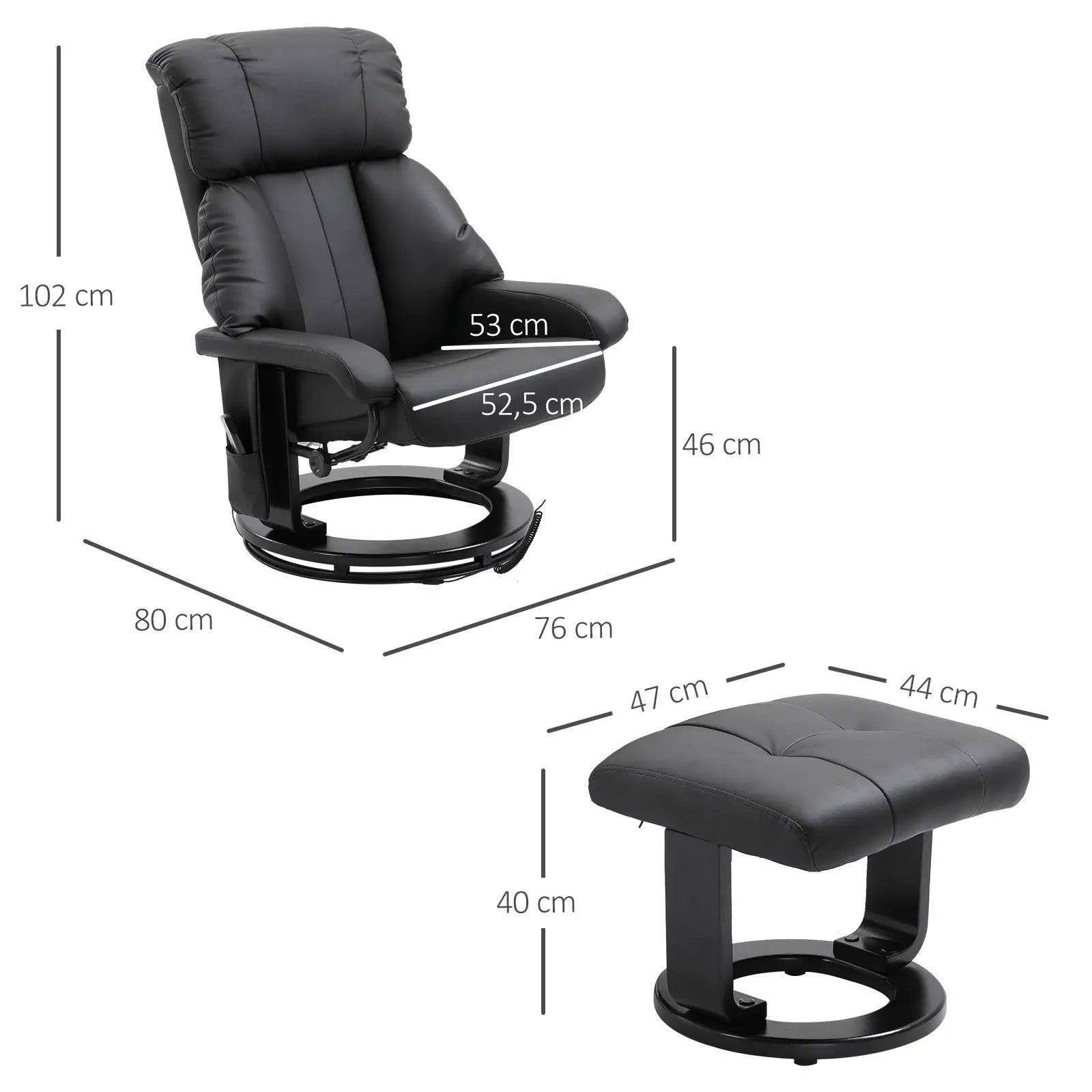 Stool, Massage Black