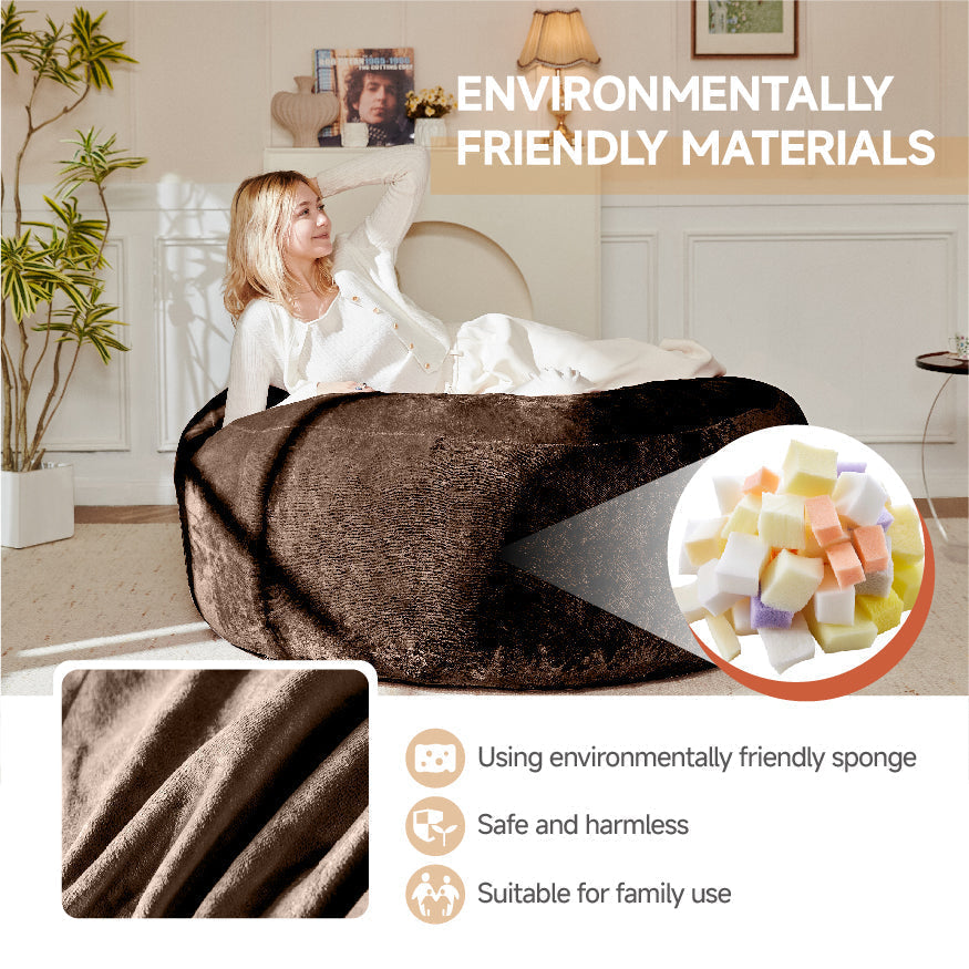 6FT Bean Bag Chair, Sofa Reading Chair for Adults, Soft and Comfortable