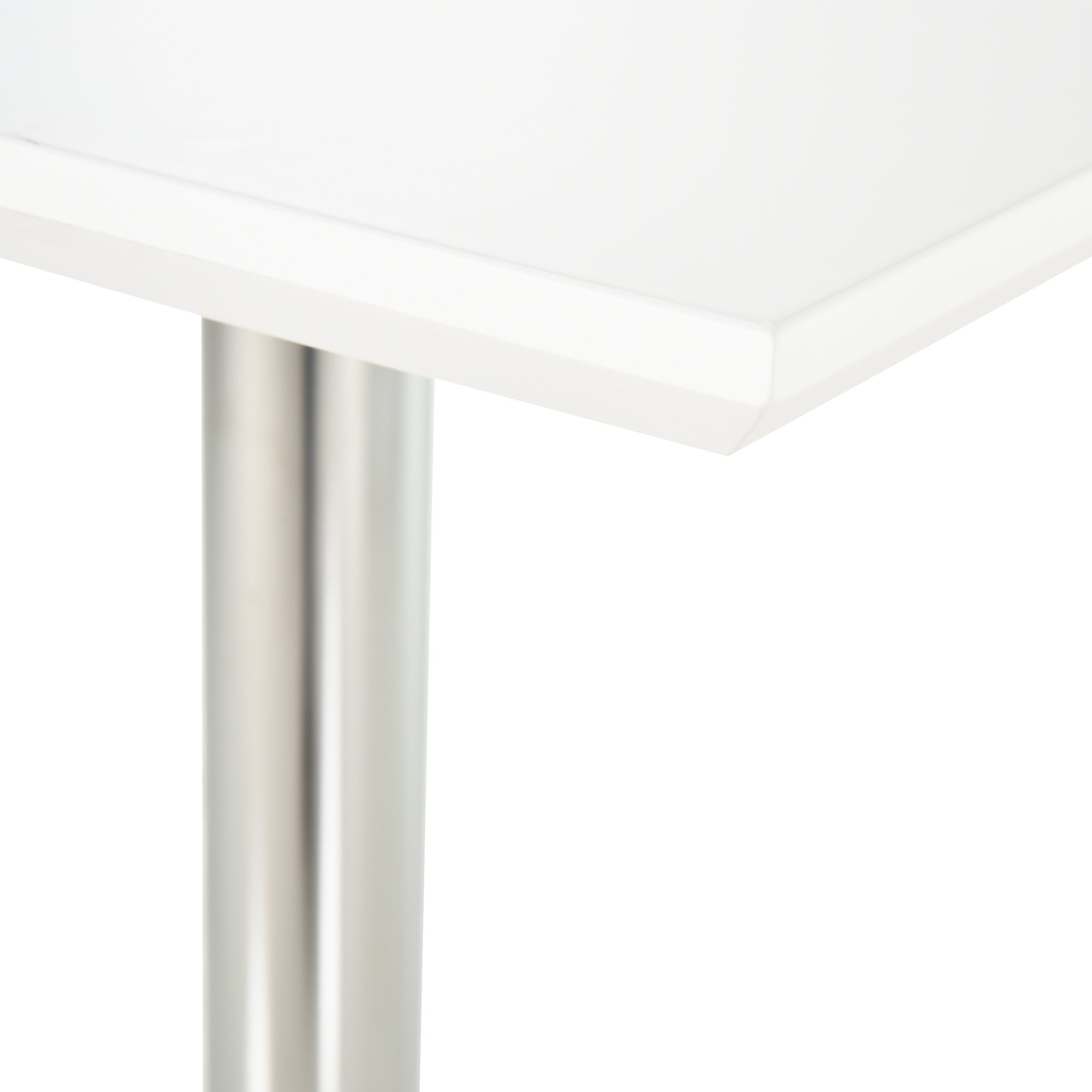 Bistro Table, Height Adjustable Square, Steel White