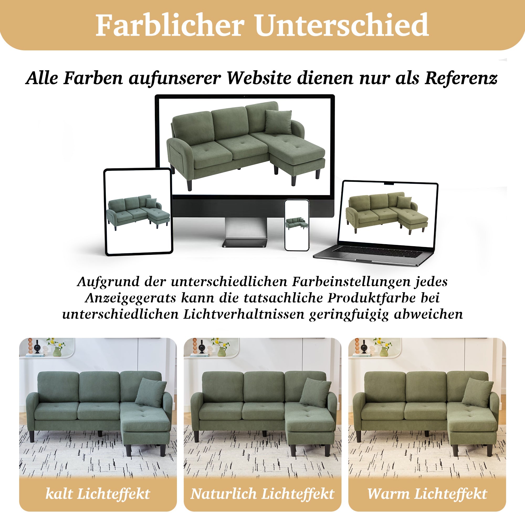 L-shaped Corner Sofa with Chaise Longue, 3-Seater Modular Design, Corduroy Fabric