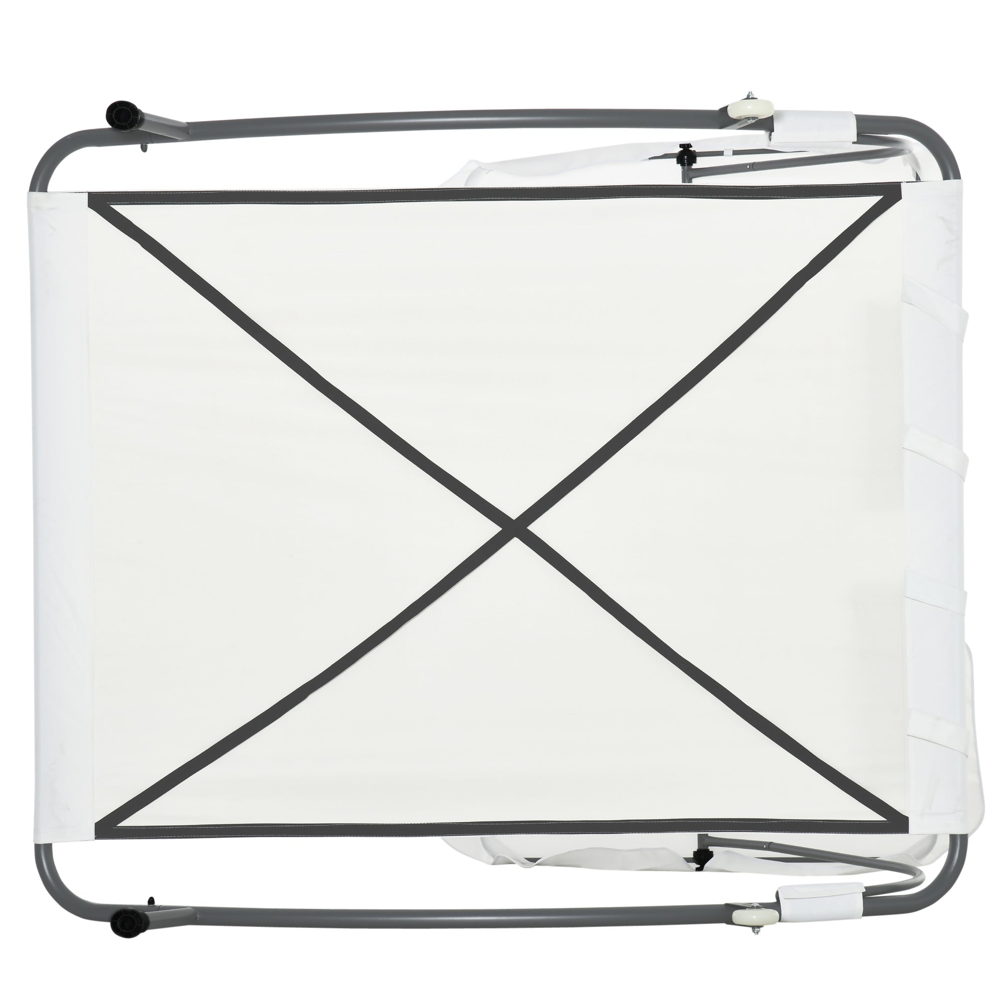 Double Sun Lounger Garden Daybed for 2 with Canopy Wheels Pillows White