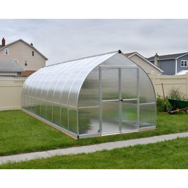 Bella 8 ft. x 20 ft. Greenhouse Kit - Silver Structure & Twin Wall Panels - Rathwood Store
