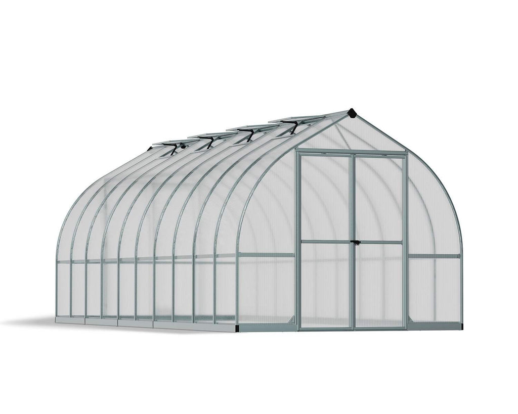 Bella 8 ft. x 20 ft. Greenhouse Kit - Silver Structure & Twin Wall Panels - Rathwood Store