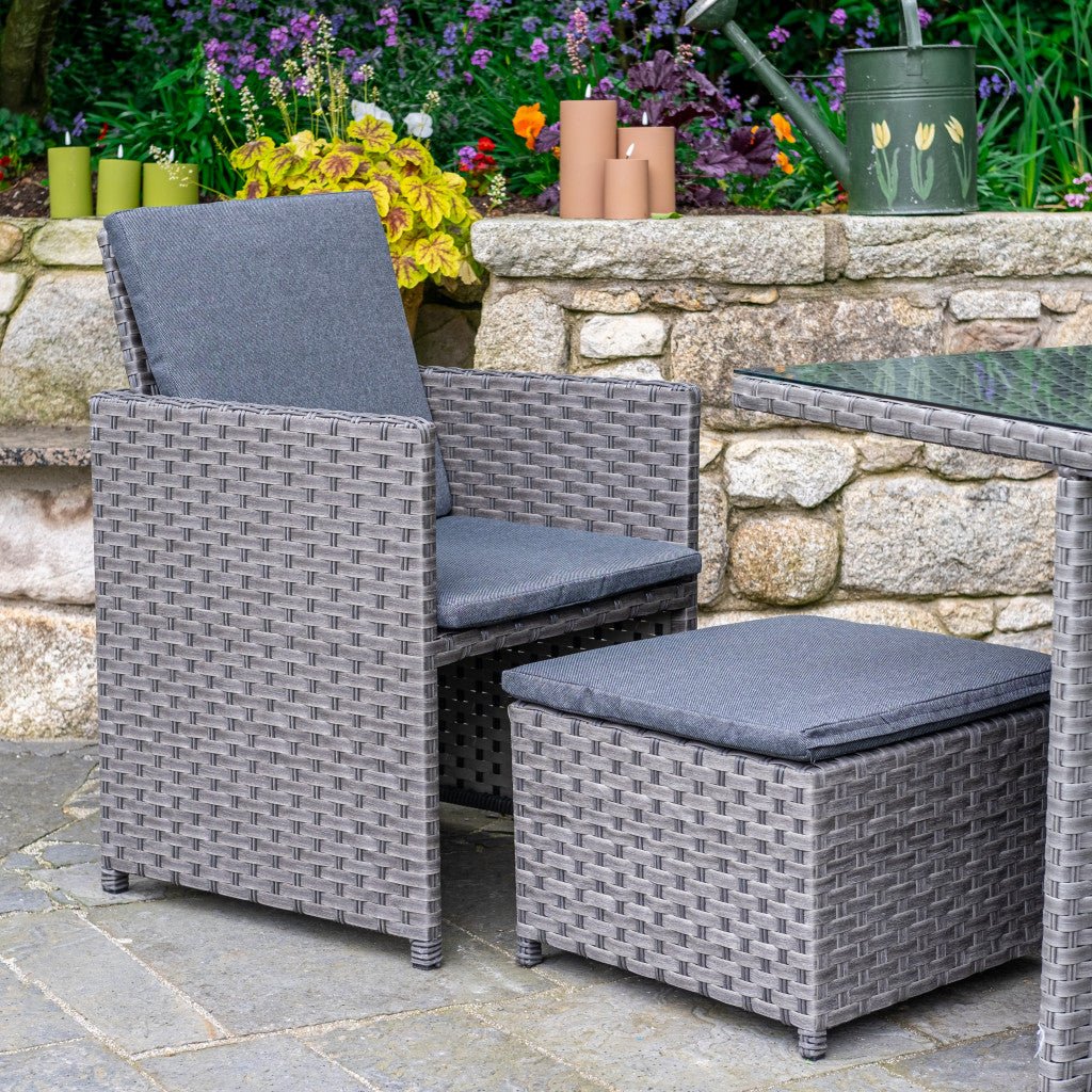 Bespoke Grand - 4 Seater Cube Set with Square Table (Grey) - Rathwood Store