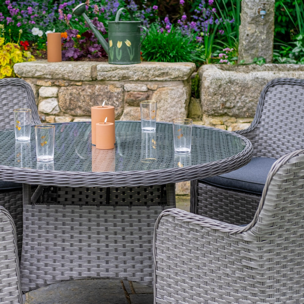 Bespoke Grand - 4 Seater Set with 1.25m Round Table (Grey) - Rathwood Store
