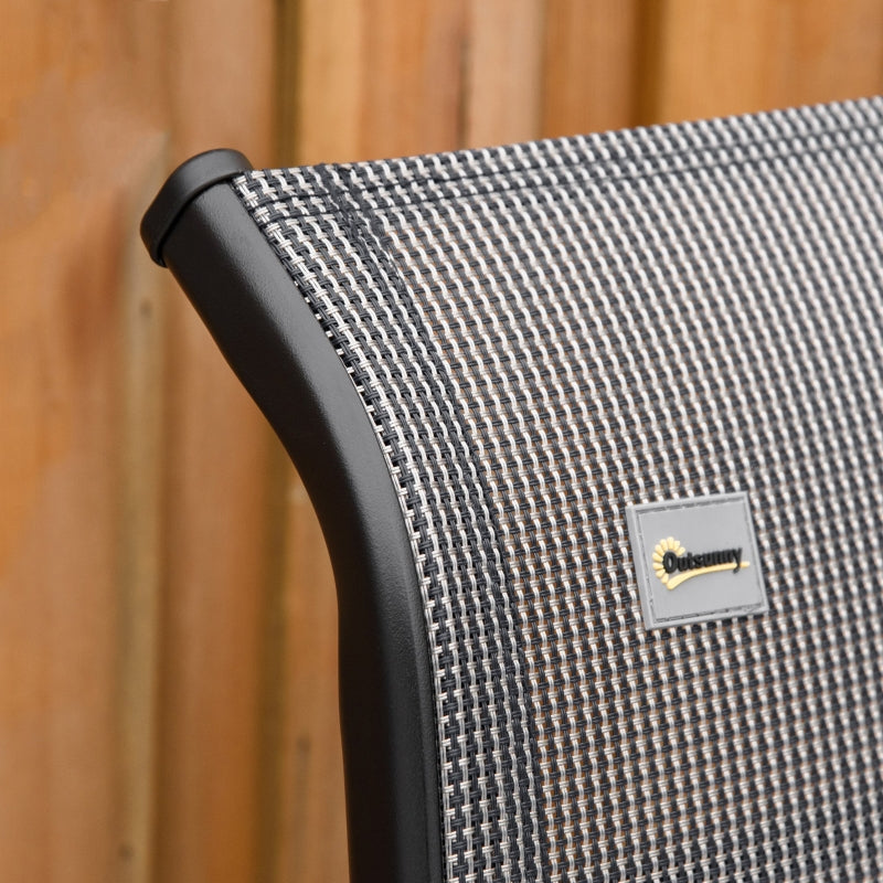 Folding Sun Lounger Zero-Gravity Recliner 9-Position Adjustable with Cushion - Black/Grey