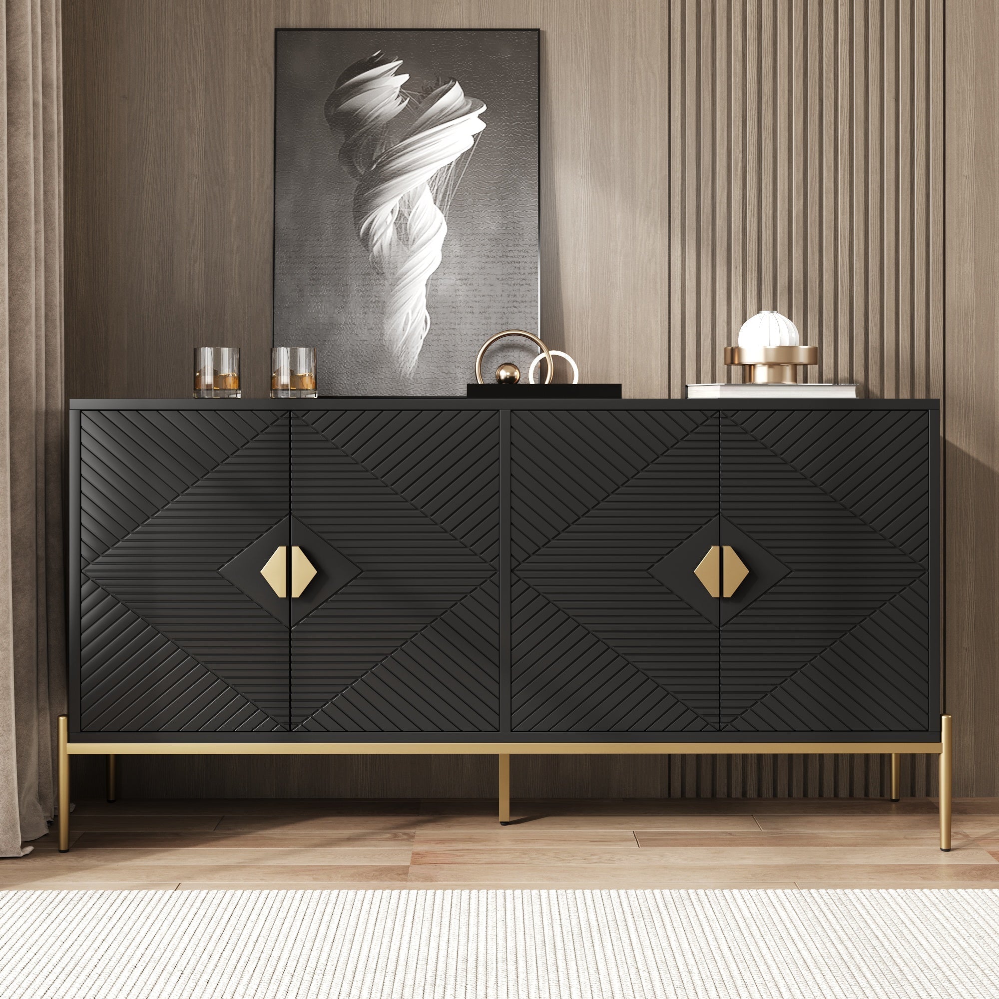Modern Sideboard Cabinet Storage Chest of Drawers 162x40x80cm