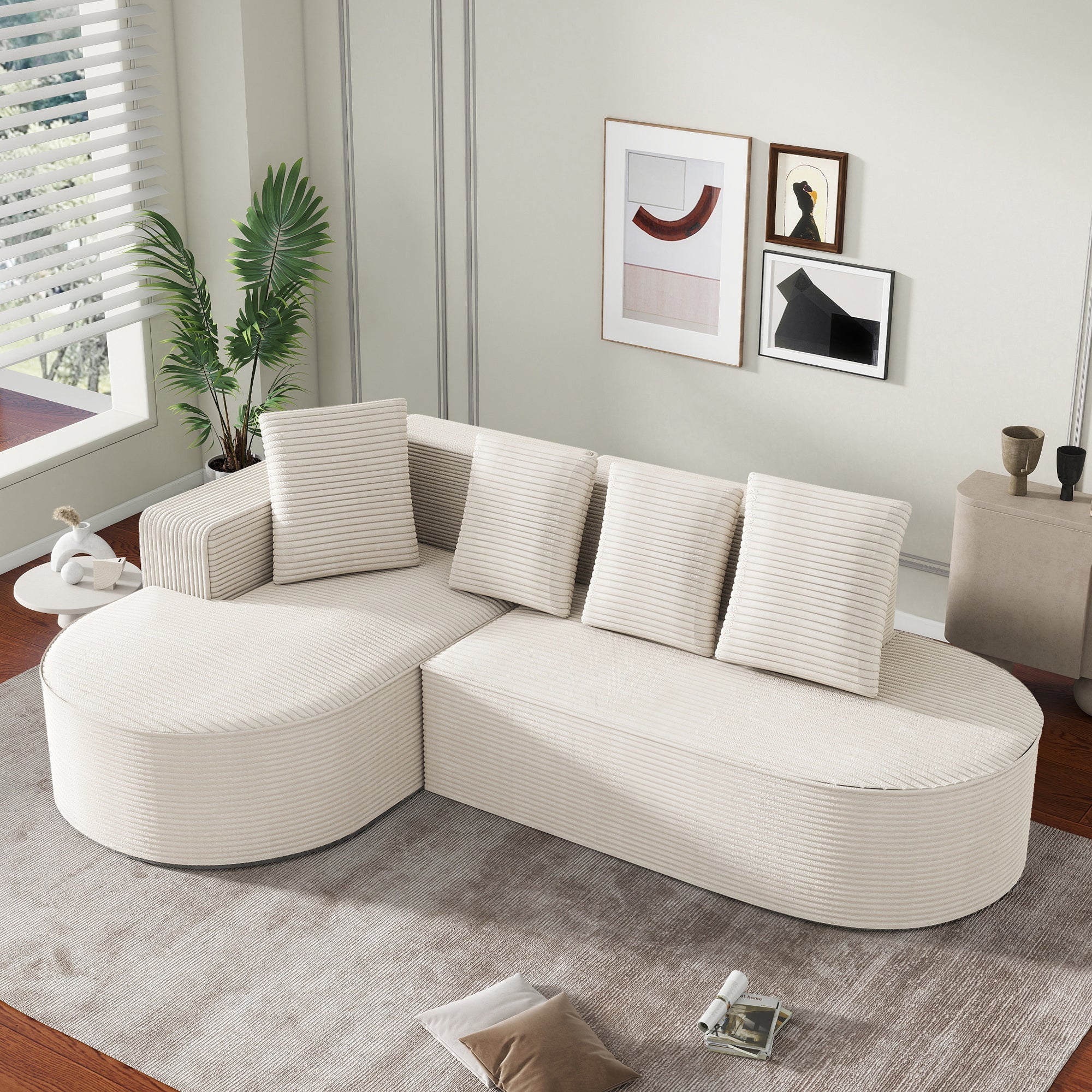 Modular Sofa L-Shaped Deep Seats - No Assembly Required