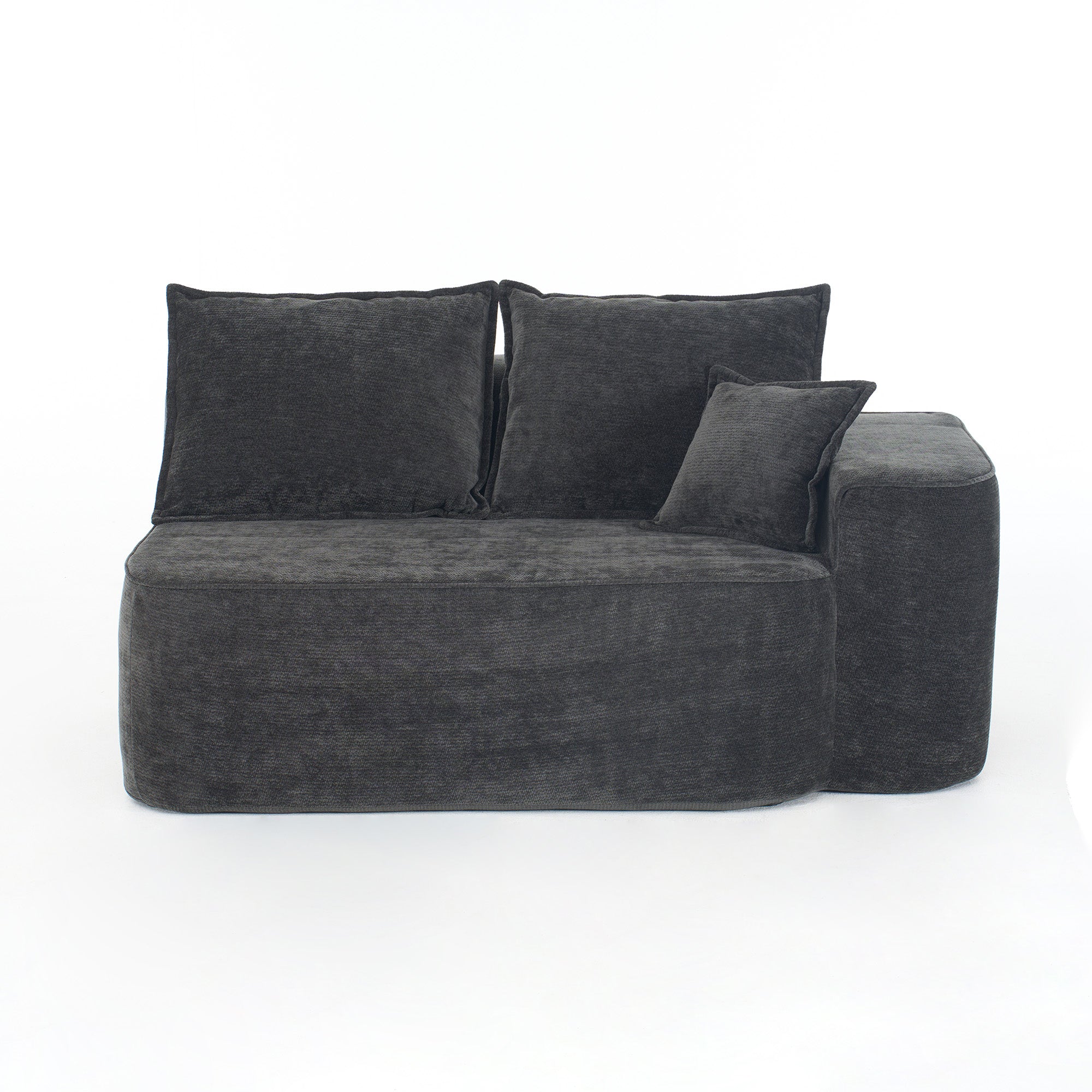 2-Seater Sofa with Side Pockets and No Assembly, Black